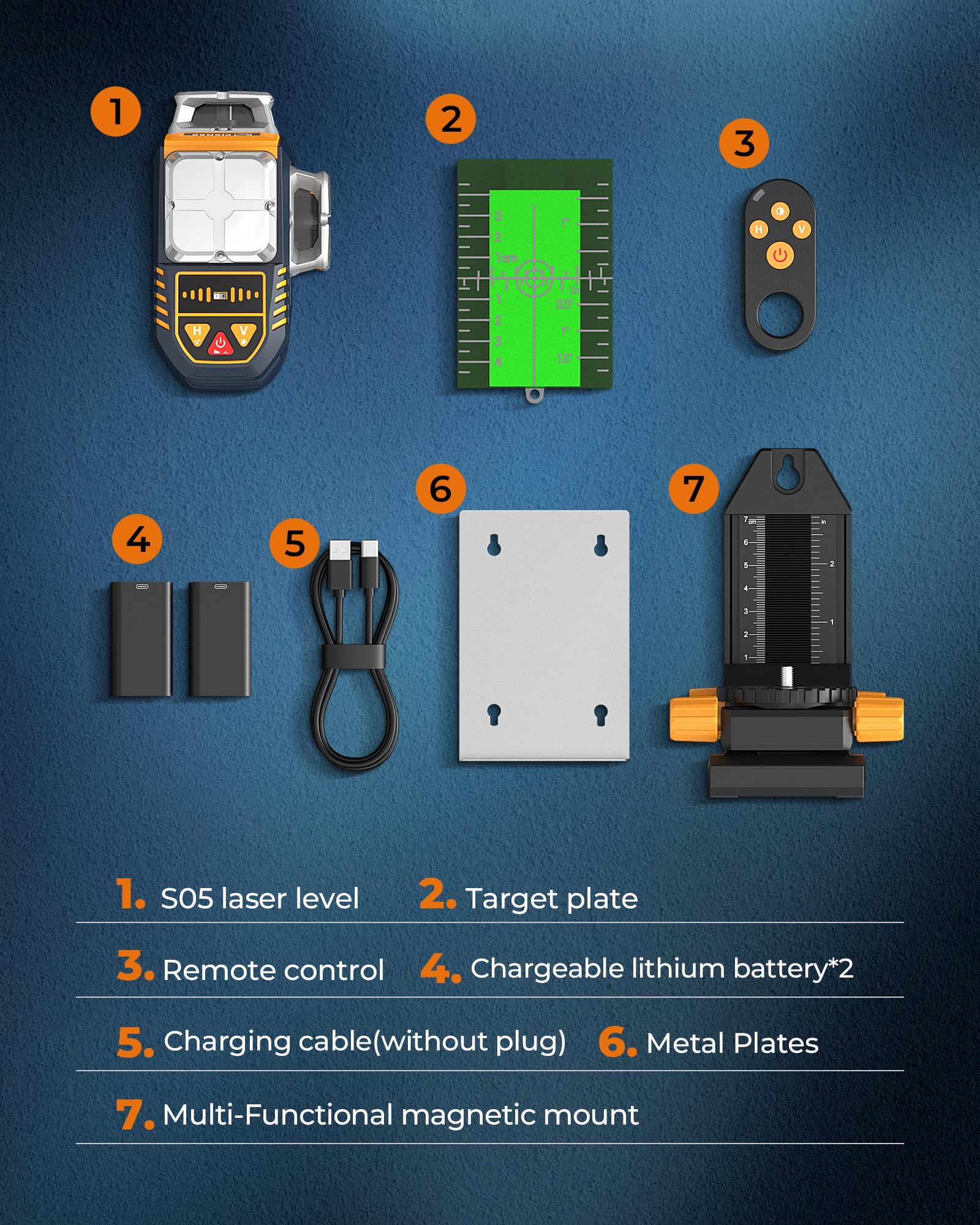 Niveau laser 360 autonivelant CIGMAN à commande gestuelle, laser vert 30 m pour laser chantier, contrôle lignes & luminosité par gestes, mode stroboscopique, Bluetooth APP, 2 batteries Li-ion pour lon
