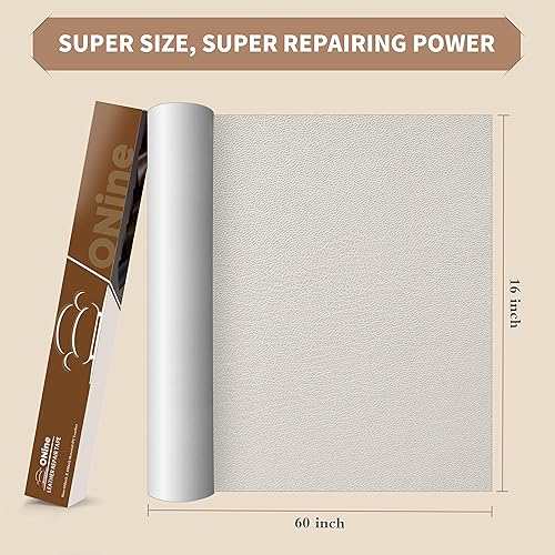 Miniatura 4 de ONine Cinta de reparación de cuero grande, parche de reparación de cuero, parche autoadhesivo de 16 x 60 pulgadas, impermeable, resistente al