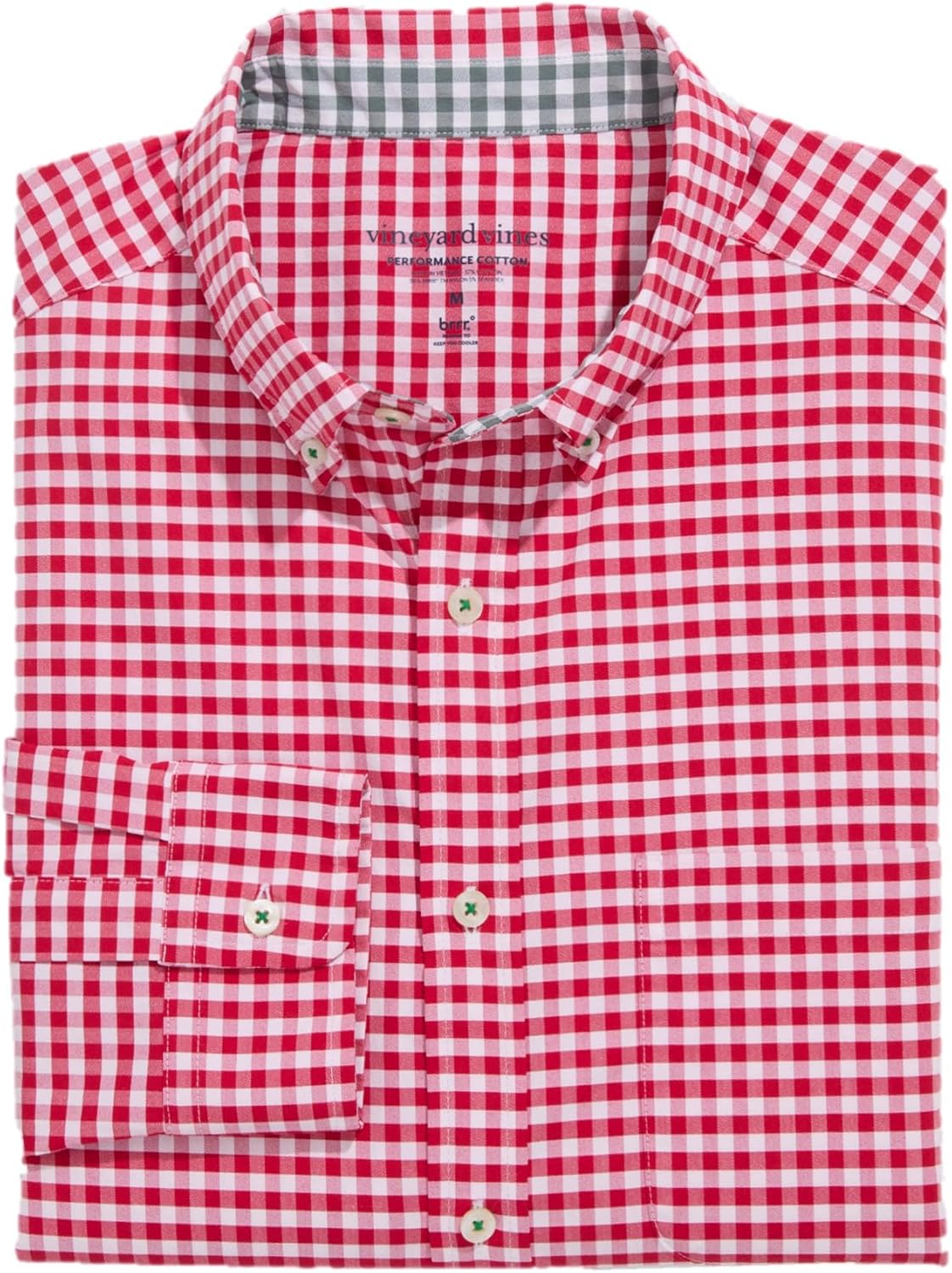 vineyard vines Men's Skysail Gingham Performance Cotton Shirt