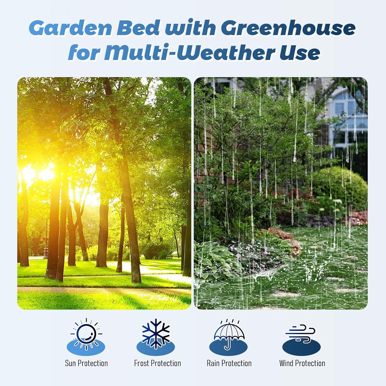 3-in-1 6x3x3ft Galvanized Steel Planter, Screen Windows Mini Greenhouse, for Outdoor Plants, Flower