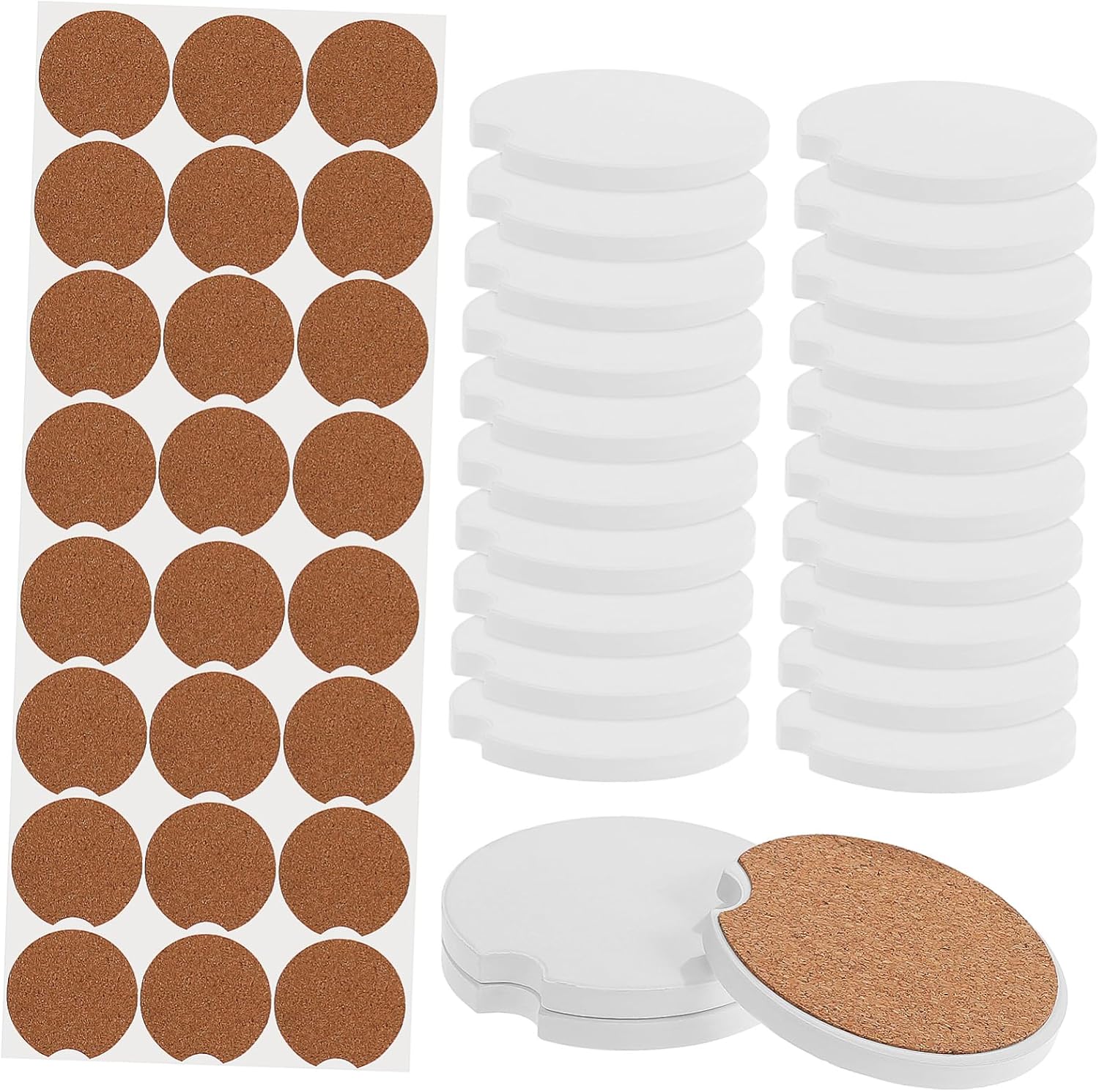 Cabilock 24pcs Car Cup Holder Coasters Sublimation Coasters Crafts Blank Car Accessories