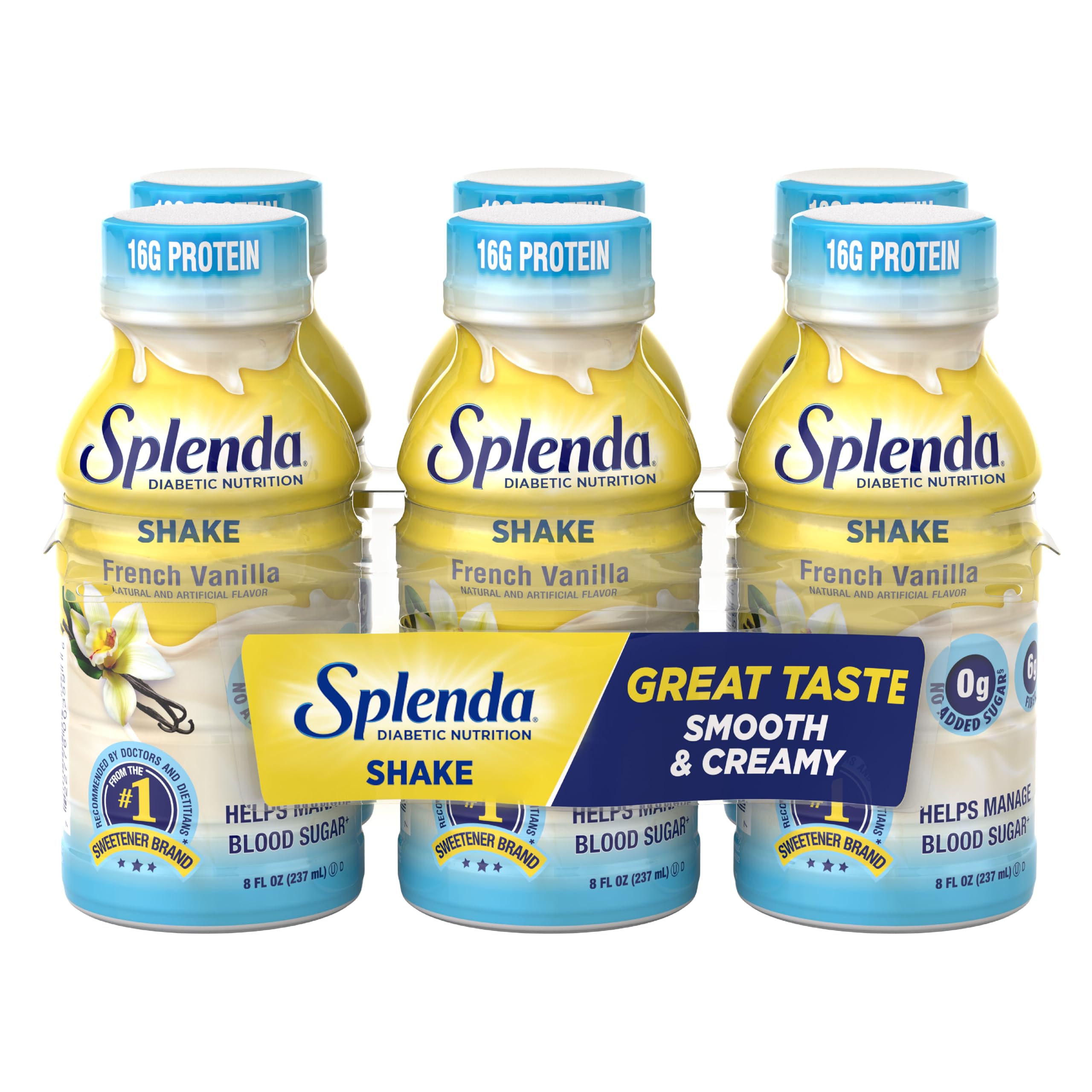 Diabetes Care Shakes - Meal Replacement Shake, 8 Fluid Ounces Per Bottle (French Vanilla, 6 Pack)