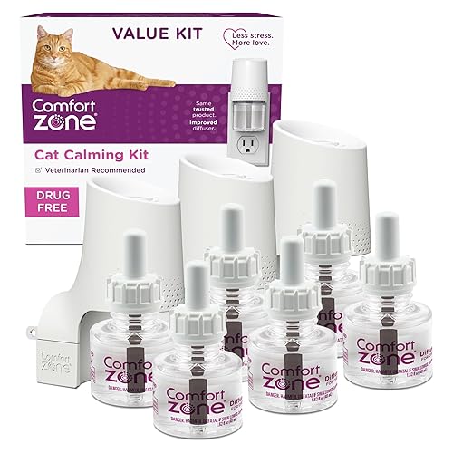 COMFORT ZONE Value Kit: 3 Cat Calming Diffusers & 6