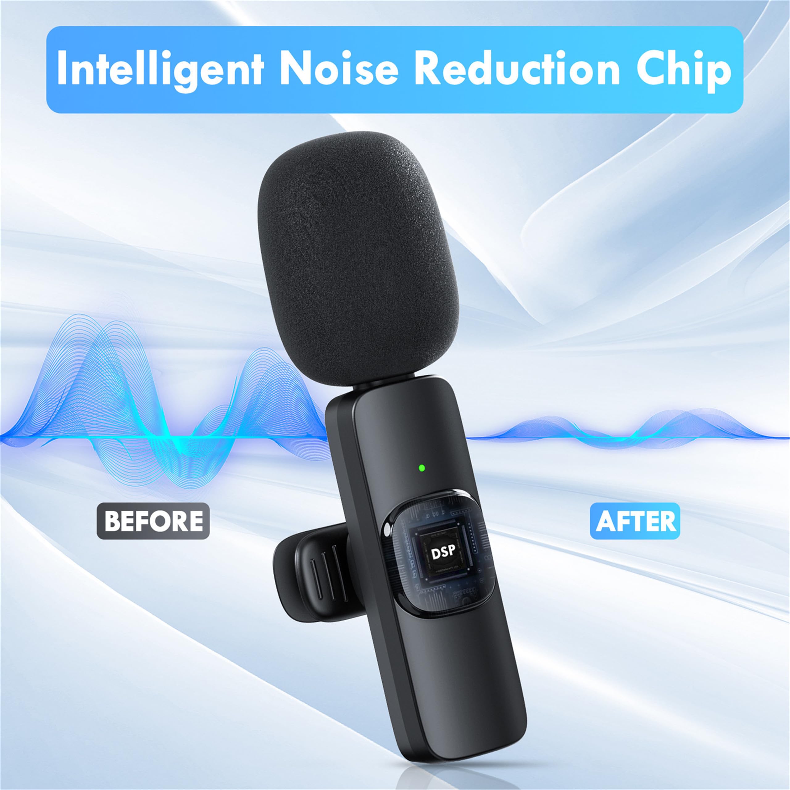 3 in 1 Wireless Lavalier Microphone for iPhone Android Camera USB-C - Image 2