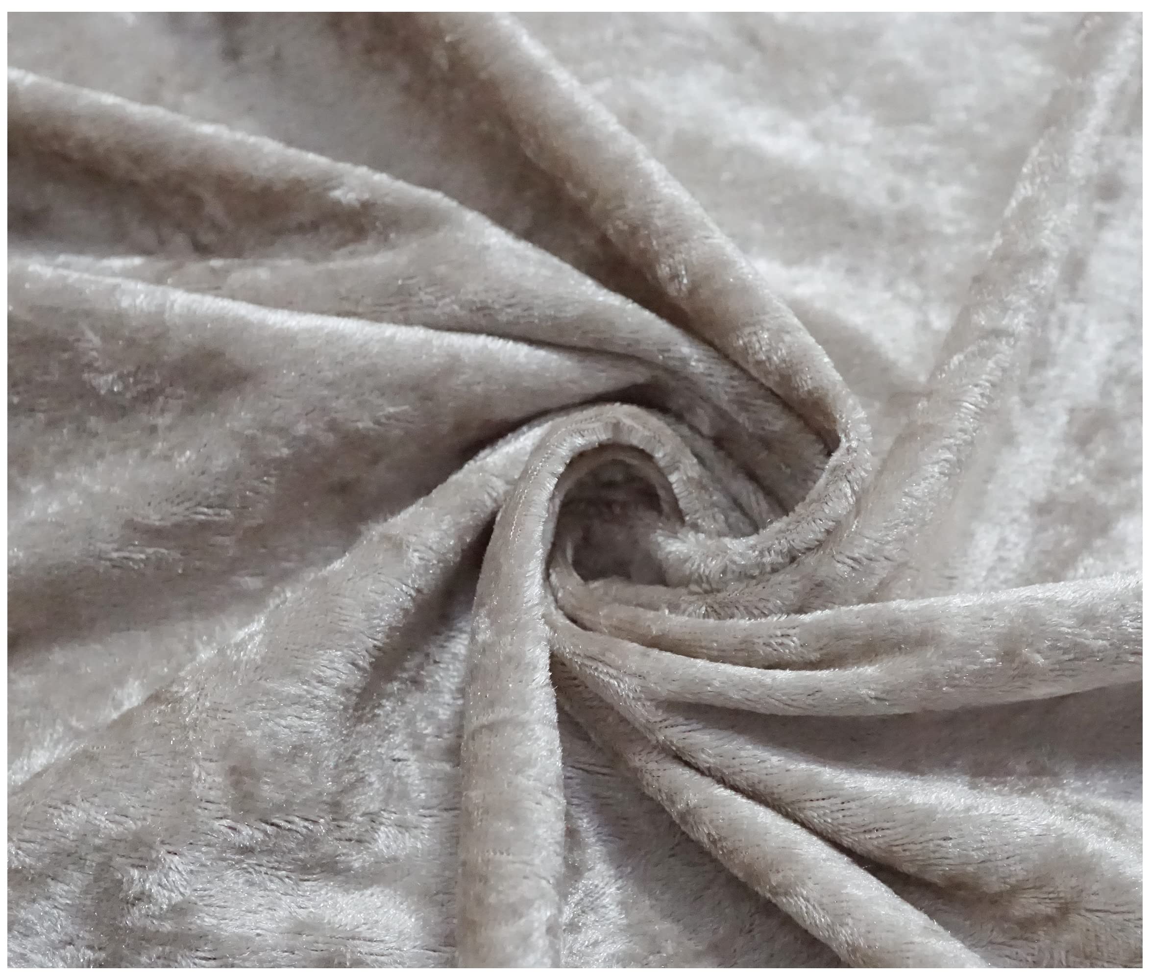 Thefabrictrade Champagne Crushed Velvet Fabric Craft Stretch Velour Material - Soft Furnishing & Craft Velour Fabric - 150Cm Wide (, Sold By The Metre)