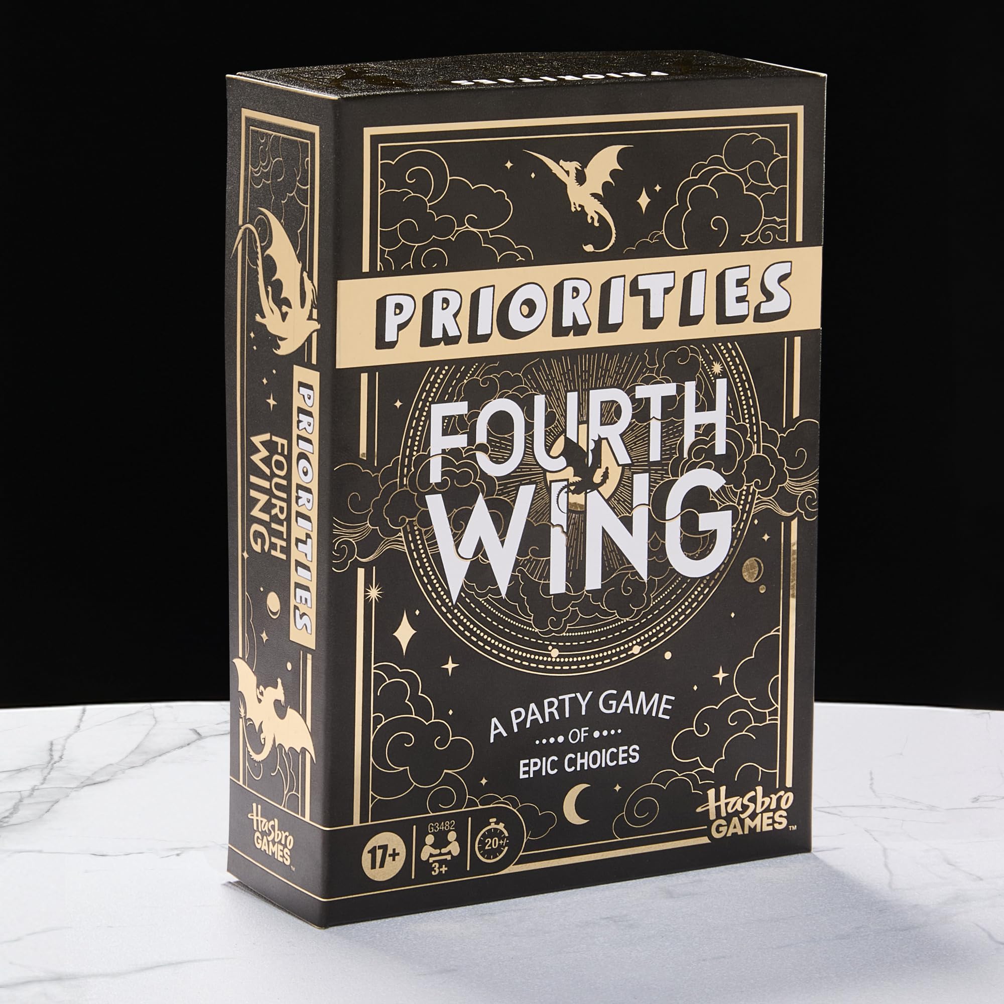 Gra Priorities Fourth Wing Edition | Oficjalnie licencjonowana gra imprezowa inspirowana serią Empyrean | Wiek 17+ | 3+ graczy | 20 min.