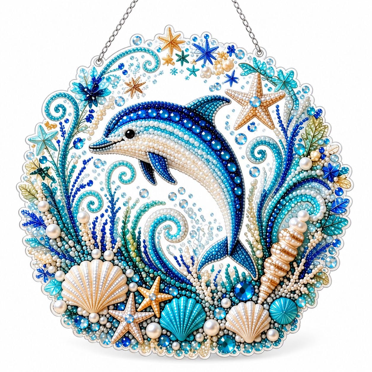 Ocean Pearl Art DIY Kit for Adults 3D Beaded Diamond Art Hanging Ornament