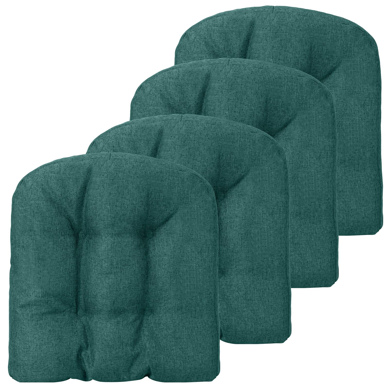 Tangkula Chair Cushions for Dining Chairs 4 Pack, 17.5” x 17”U-Shaped Chair Pads with Polyester Cover, Non-Slip Backing, Soft and Comfortable Kitchen Seat Cushions for Indoor Outdoor Chair (Green)