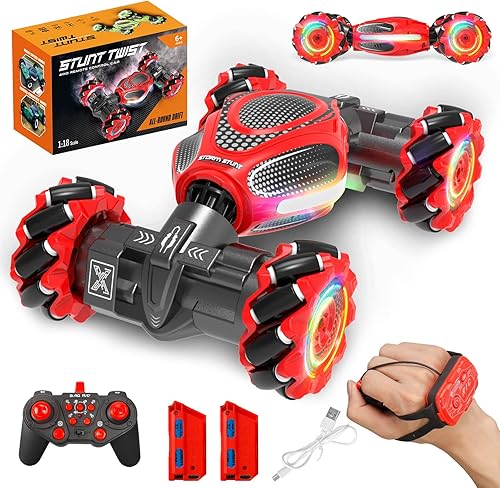 Auto a control remoto para niños  Autos RC para niños de 4 a 12 años, con detección de gestos RC Stunt Drift Car para niños, juguetes de 4, 5, 6, 7,