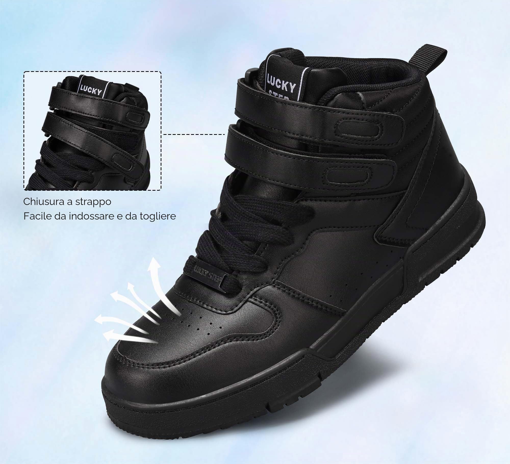 LUCKY STEP Sneakers Moda Donna Stivali da Basket per Piattaforma a Sneakers Casual in Ecopelle