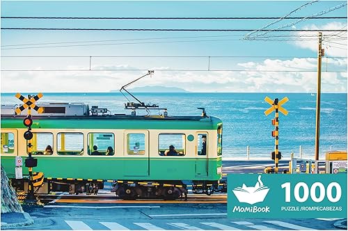 MOMIBOOK Rompecabezas de 1000 piezas para adultos, rompecabezas de la historia de Kamakura junto al mar, imagen de pintura, difícil desafiante,