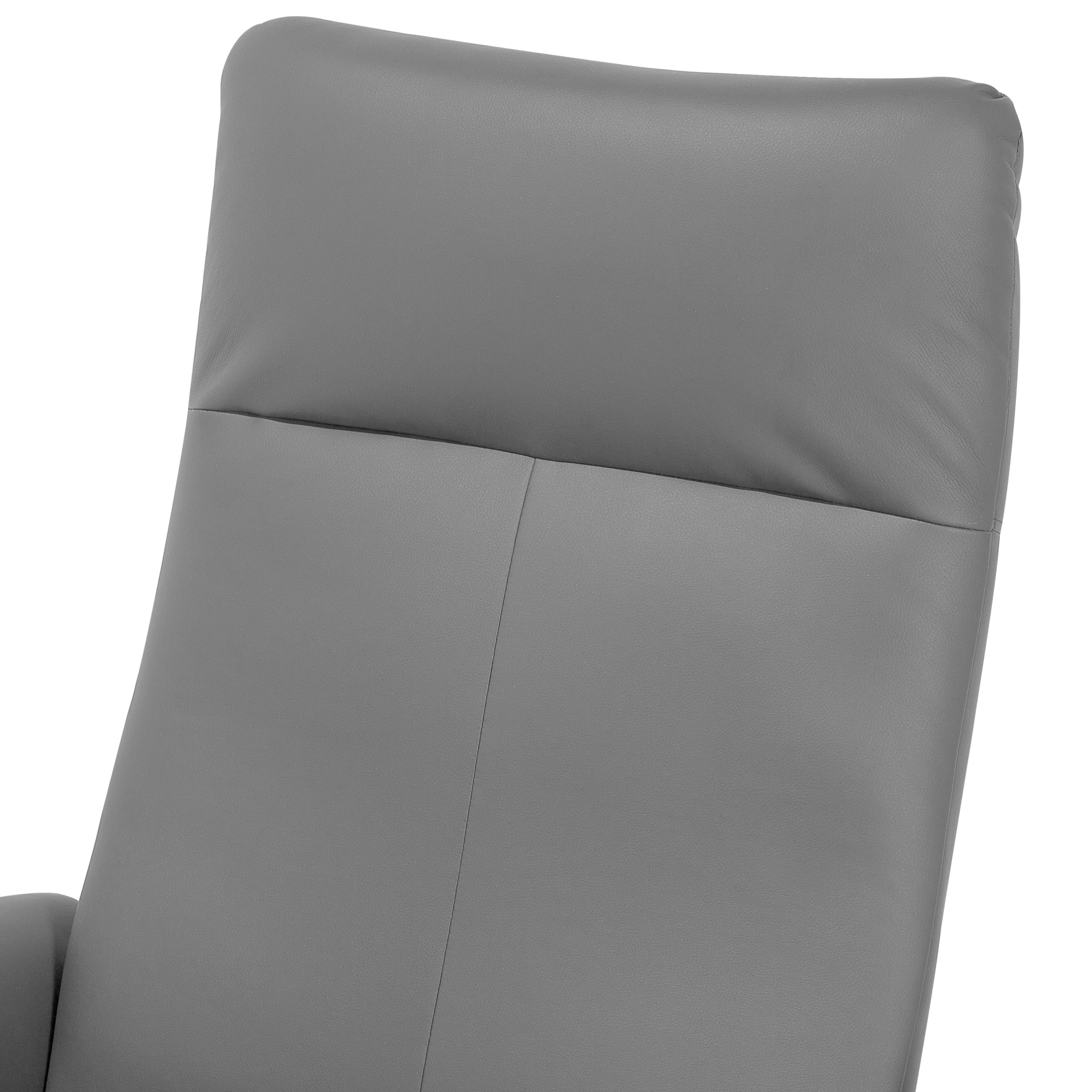 Eleganter Wohnzimmer Sessel Kunstleder grau elektrisch verstellbar Prime