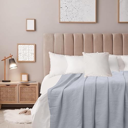 Miniatura 7 de Manta de algodón Oakias  Manta térmica de calidad premium, suave y transpirable, perfecta para cubrir cualquier cama