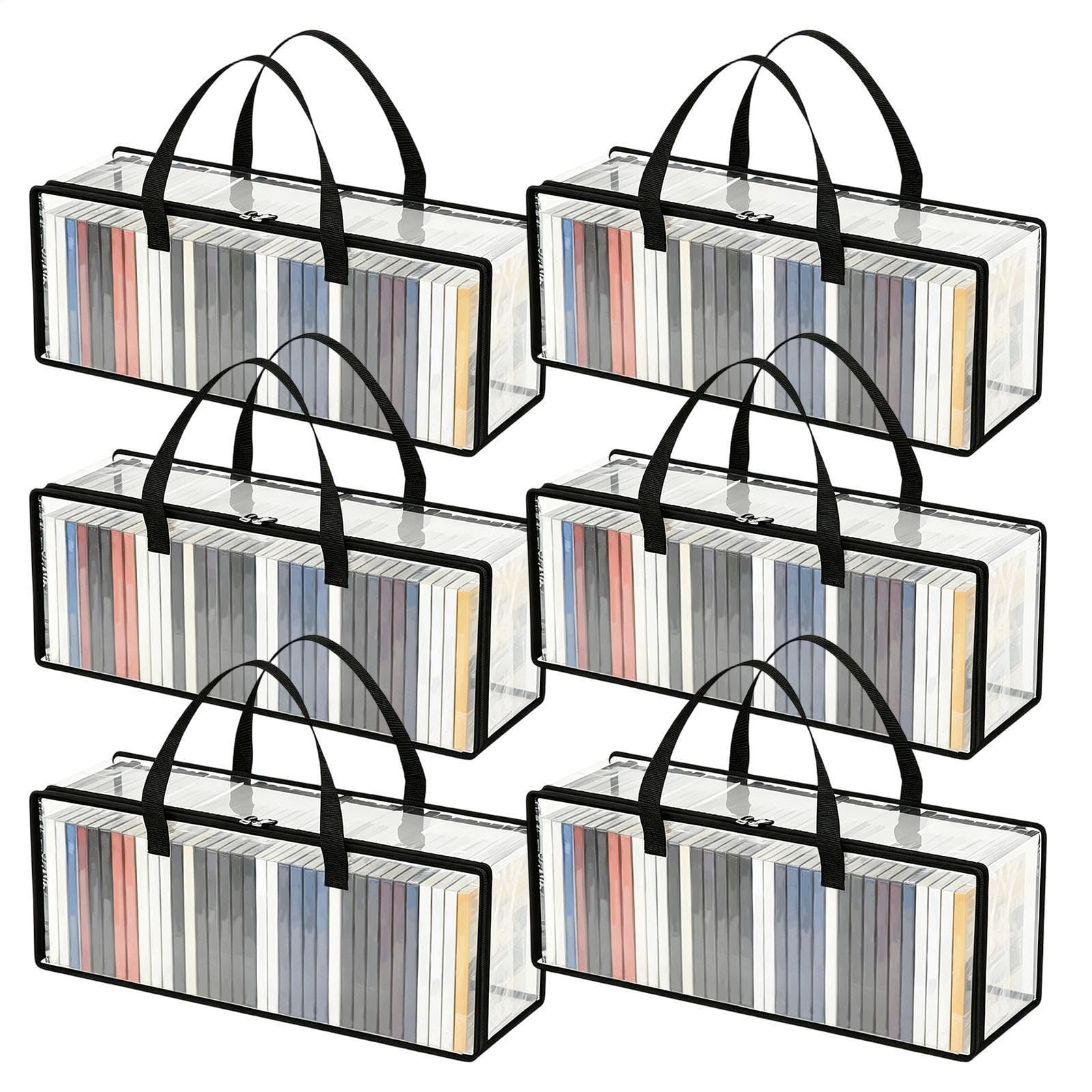 Scatola porta DVD Set composto da 6 organizzatori impilabili per supporti | Scatola Porta DVD per Archiviazione per Album Video Dischi Giochi Libri Ufficio Domestico e Biblioteca