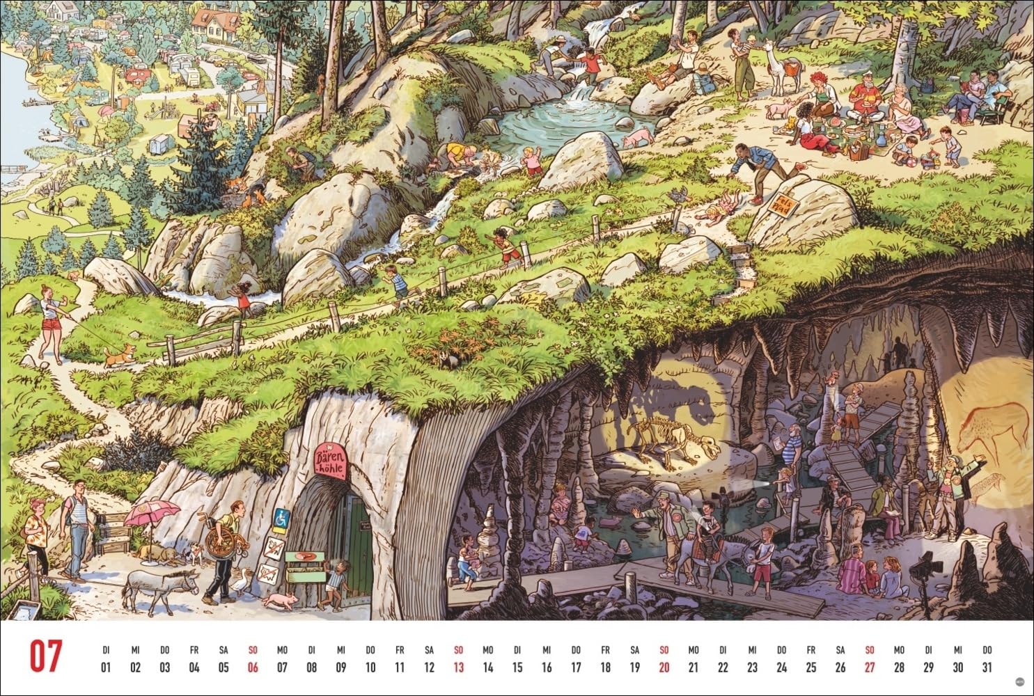 Göbel & Knorr Wimmelbilder Edition Kalender 2025: Großer Wandkalender mit 12 spannenden Wimmelbildern zum Entdecken. Göbel & Knorr Kalender mit Suchbildern für Groß und Klein.