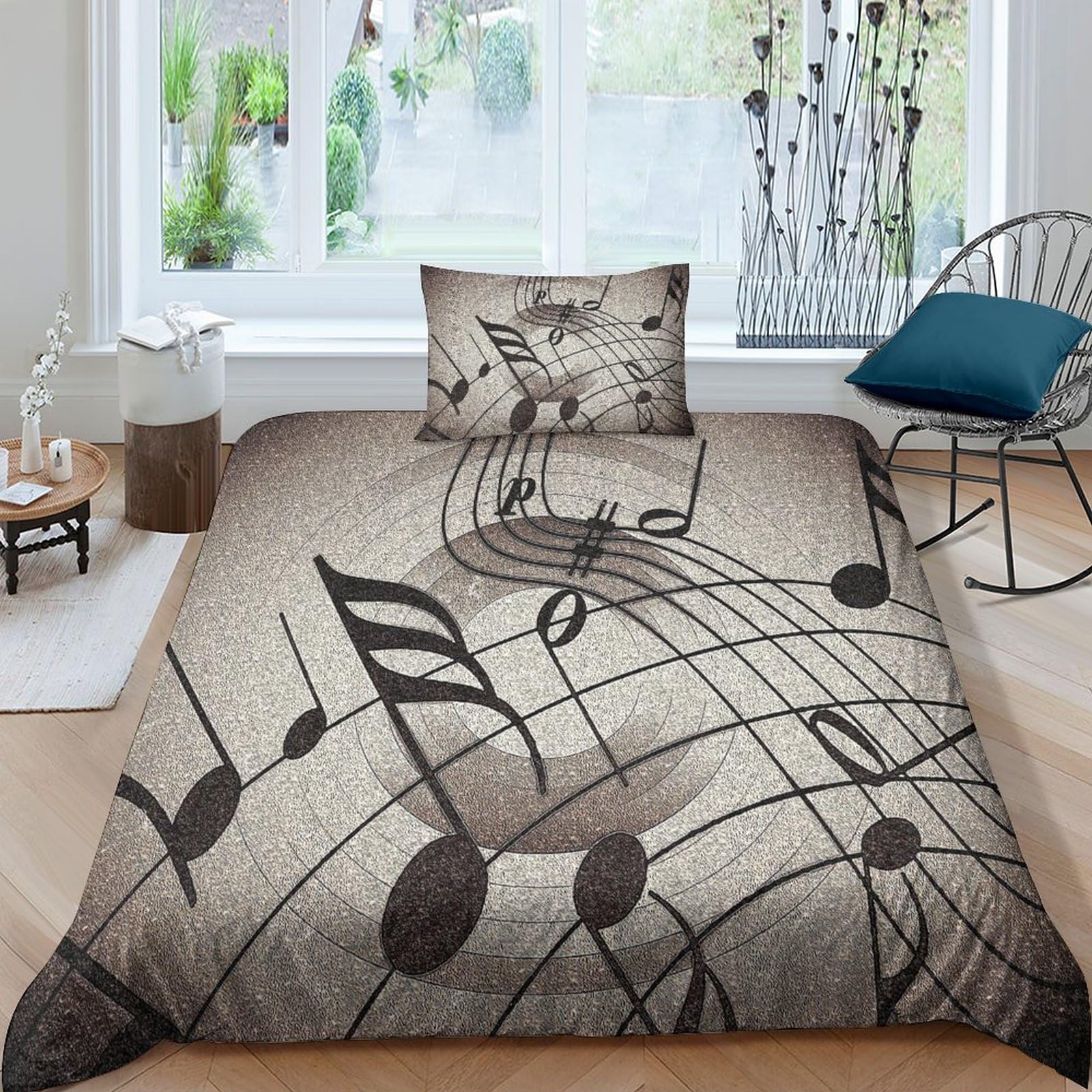 Parure de lit music notation grand confort pour éliminer la literie terne et rêche