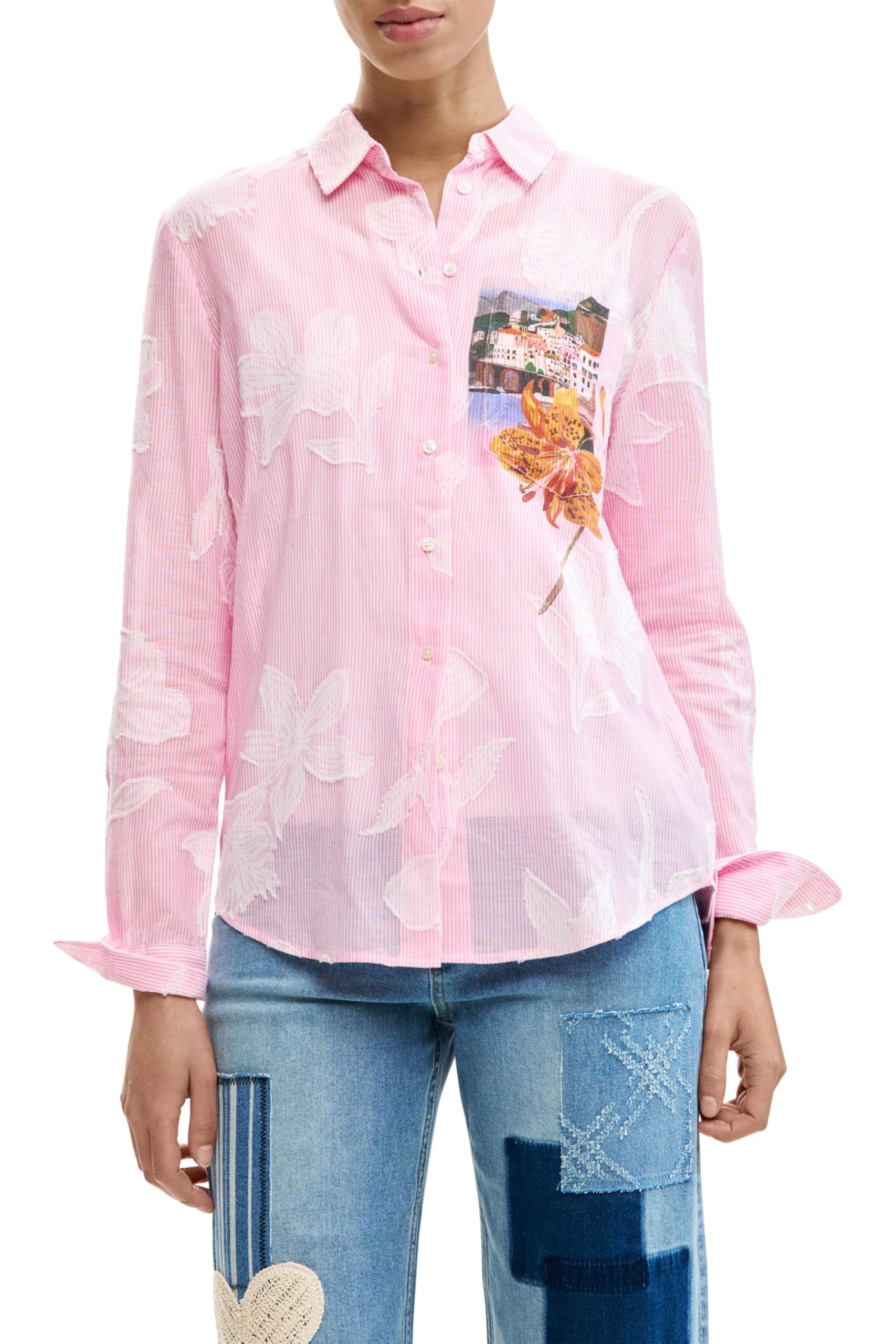 Desigual Damen Rot Pinkjac T-Shirt, Large