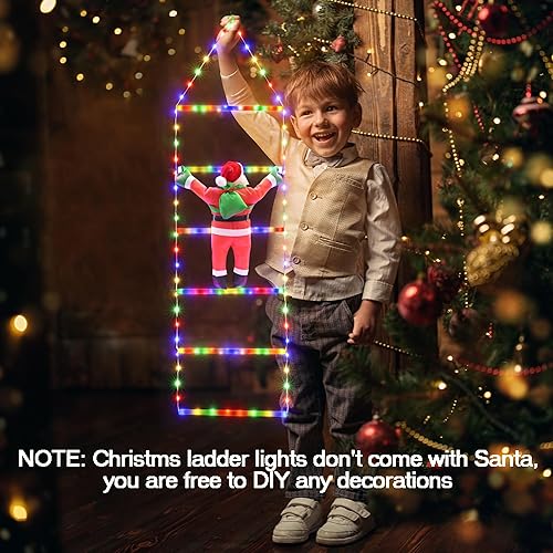 Miniatura 6 de Luces de escalera para decoración de Navidad, luces LED de Navidad de 3.3 pies para interiores con temporizador, 8 modos, luces decorativas de