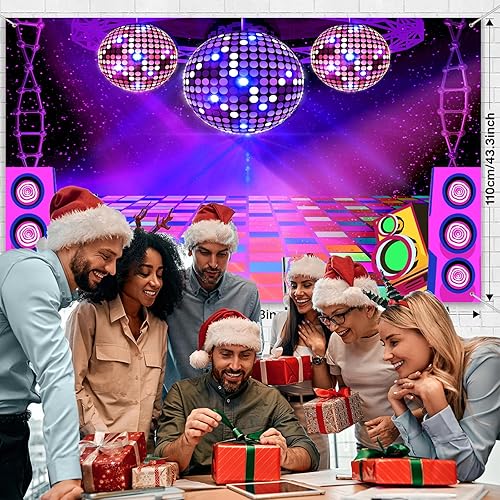 Miniatura 10 de Telón de fondo retro de los años 80 y 90 para fiesta de baile, escenario, baile, música, decoración de fiesta de cumpleaños, DJ, fondo de