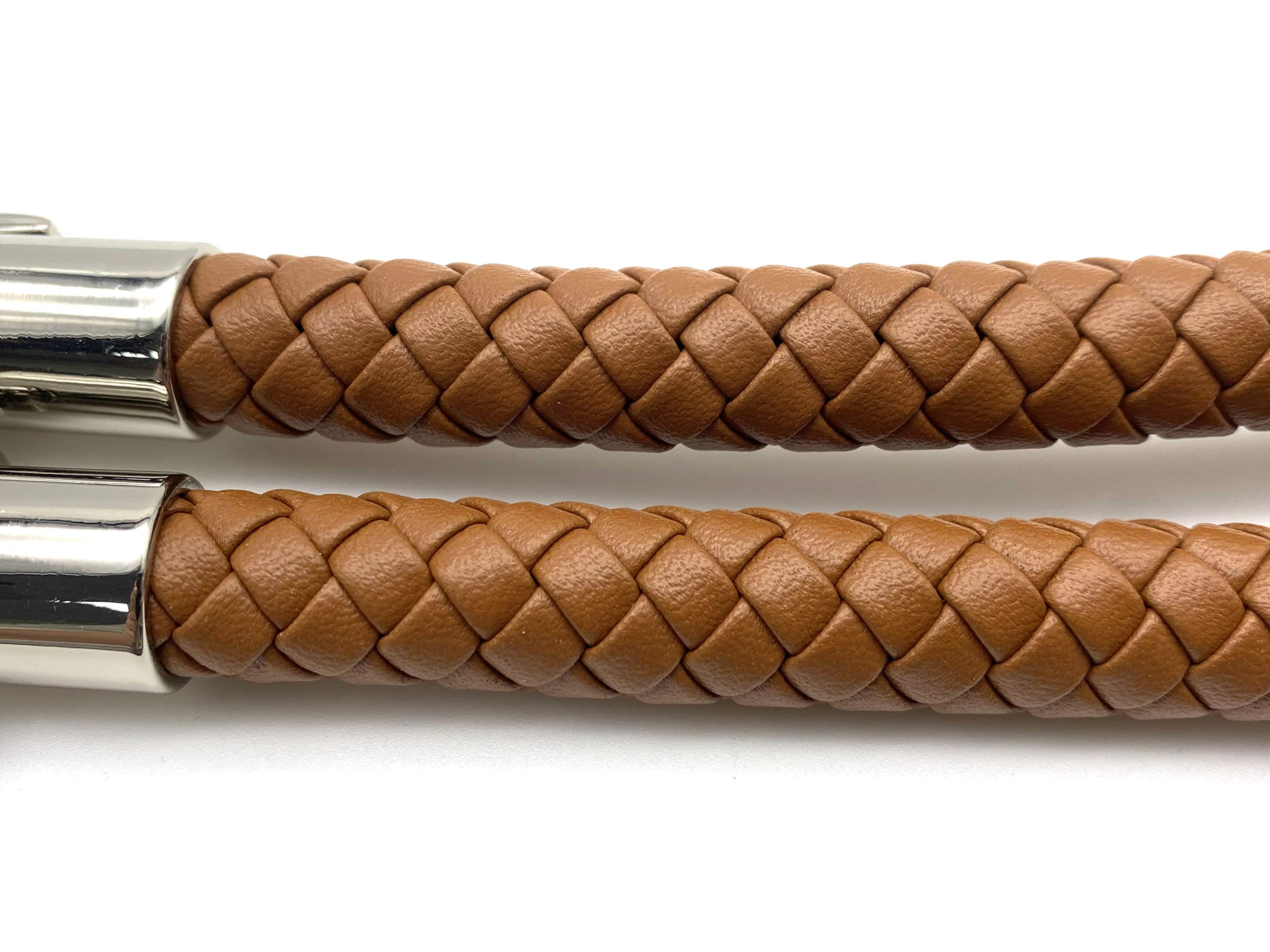 Lot de 2 poignées de sac à main en similicuir avec crochets Marron foncé mat 63,5 cm