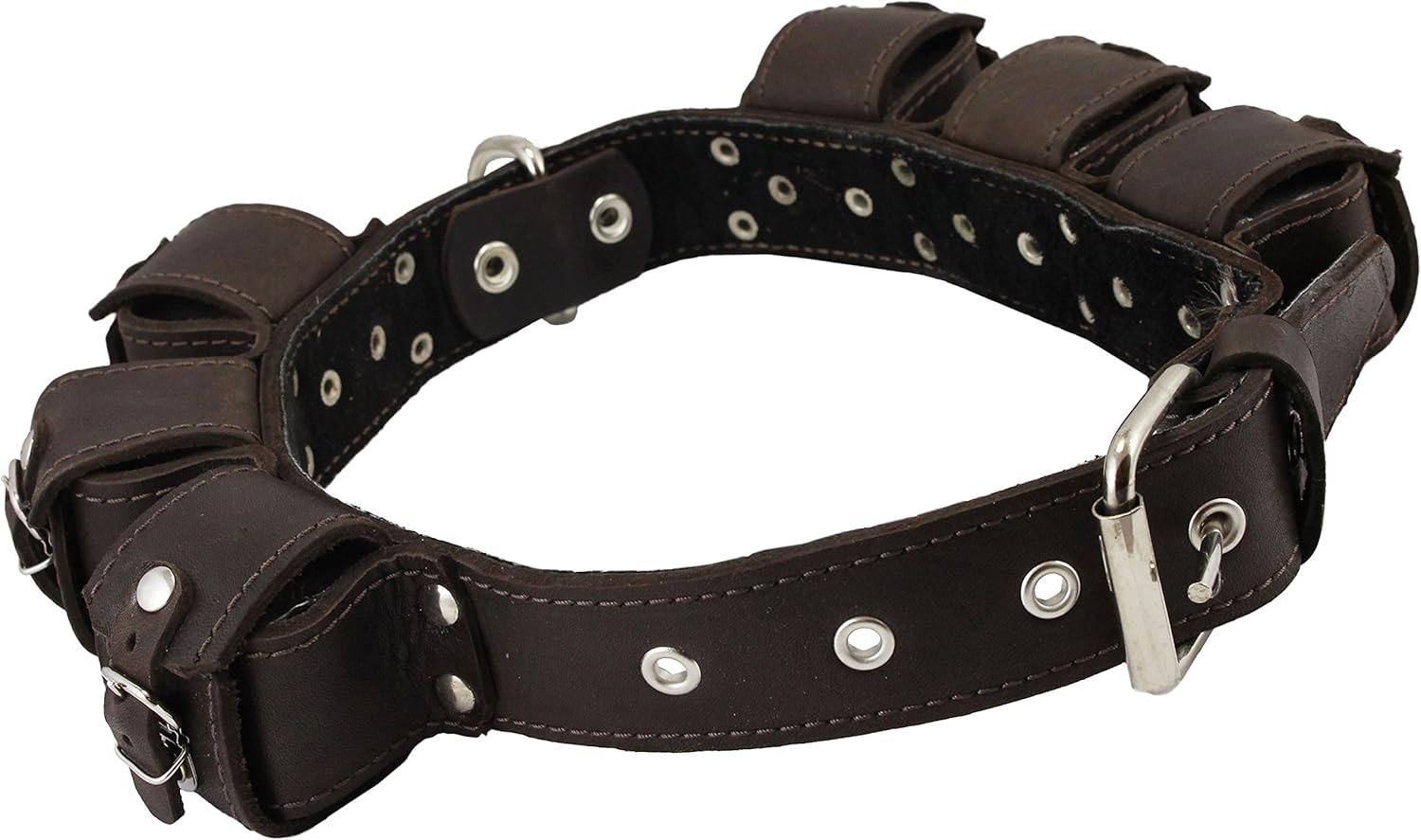 6lbs Genuine Leather Weighted Dog Collar for Exercise and Training. Fits 19"-24" Neck Size