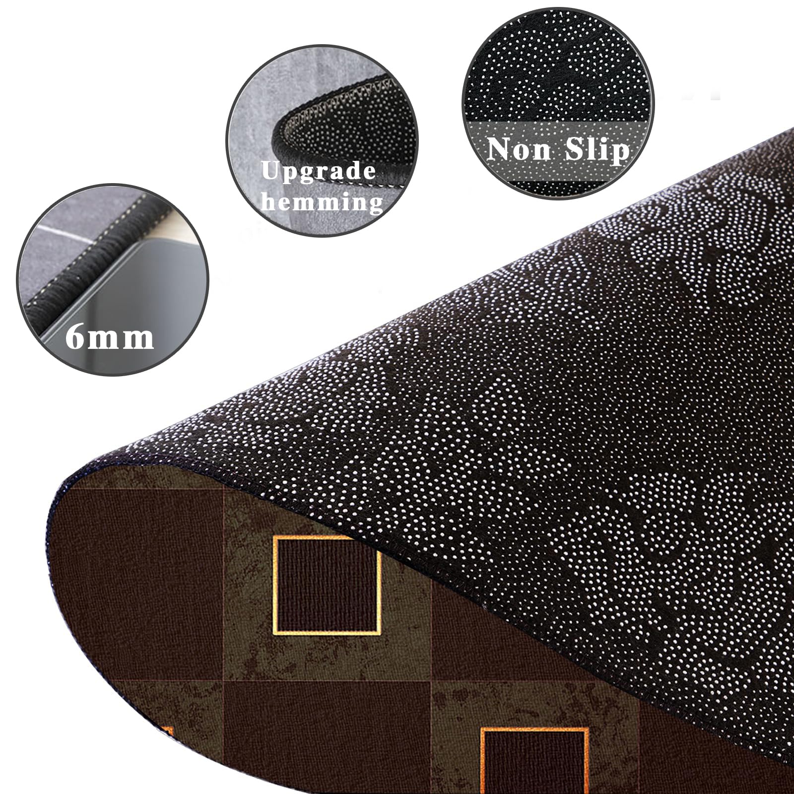 Alfombrilla protectora para silla de escritorio, 70 x 100 cm, antideslizante, de tela, para silla de oficina, protege los suelos de parquet de las ruedas de las sillas
