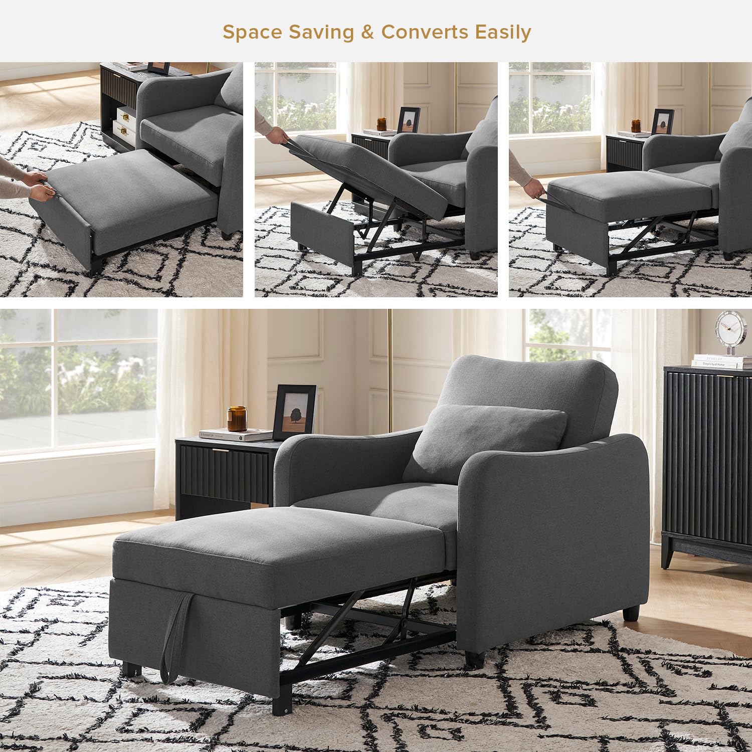 Chair Converts To Twin Bed Sofia | Ocura