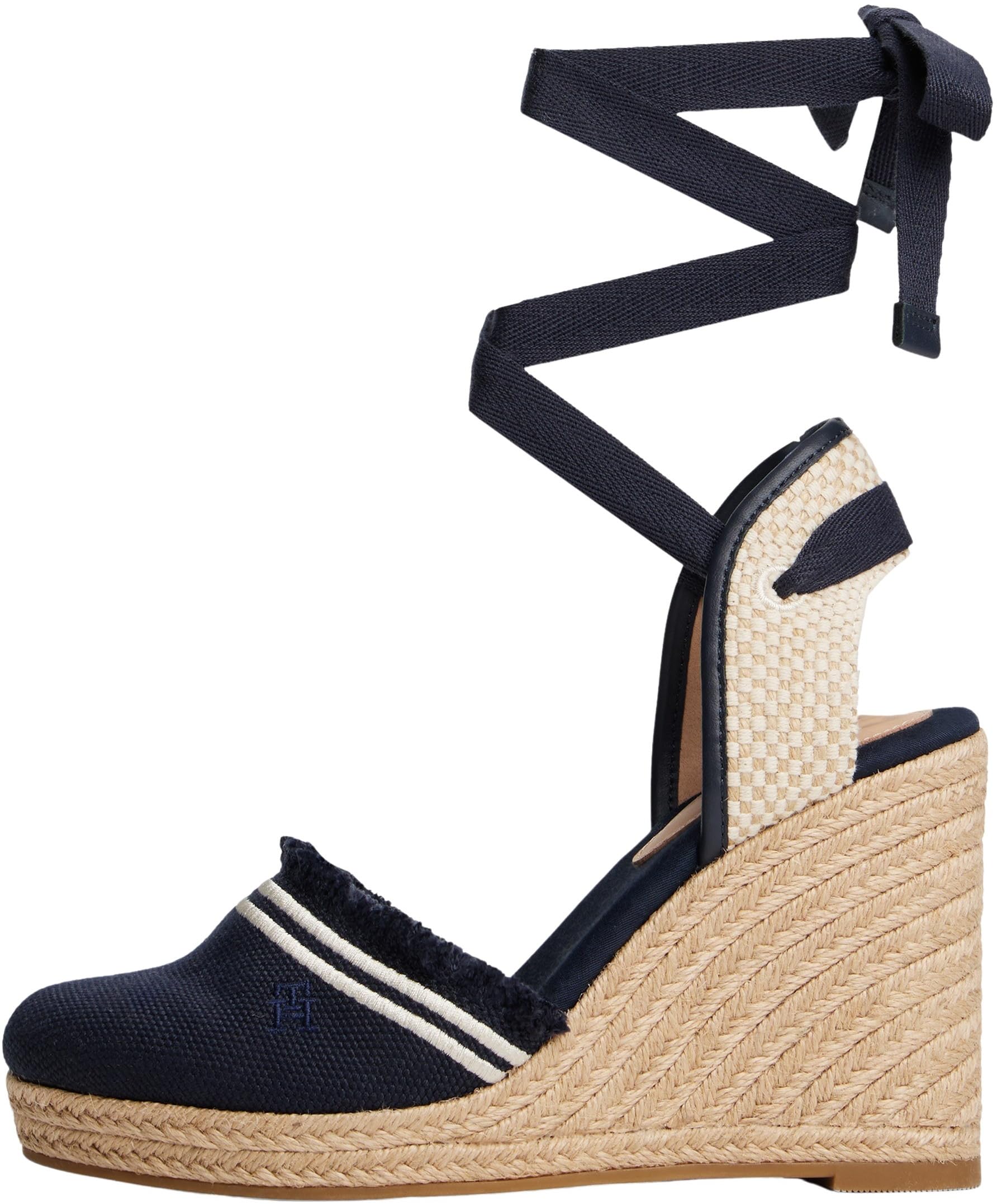 Tommy Hilfiger Damen Wedge Espadrilles Fringe Canvas mit Keilabsatz