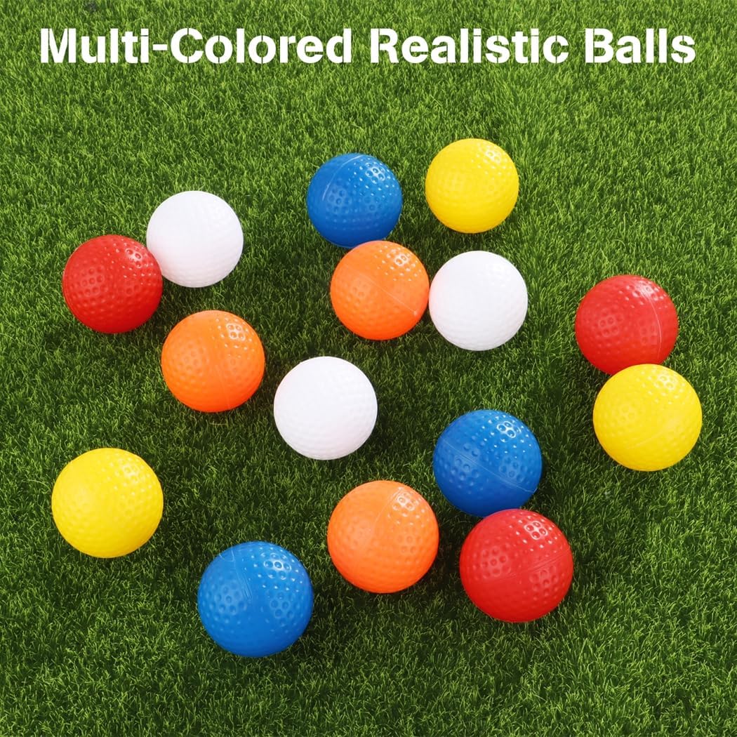 125 Pcs Limited Flight Training Golf Balls, Multi-Colored Plastic Practice Balls for Indoor/Outdoor Golf Sessions and Event Decorations