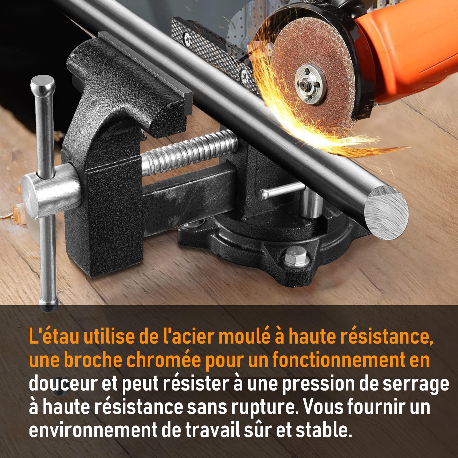 Abrazadera Tigre, 110 mm Pinzas Tiger con Rotación de 270°, 2 en 1 Hogar Tiger Clamp Multifuncionales, Fáciles de Usar en la Mesa de Trabajo
