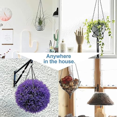 Miniatura 4 de Cadenas largas colgantes para macetas con clips, cadena negra de 18 pulgadas, soporte de cadena de repuesto para comederos de pájaros, macetas,