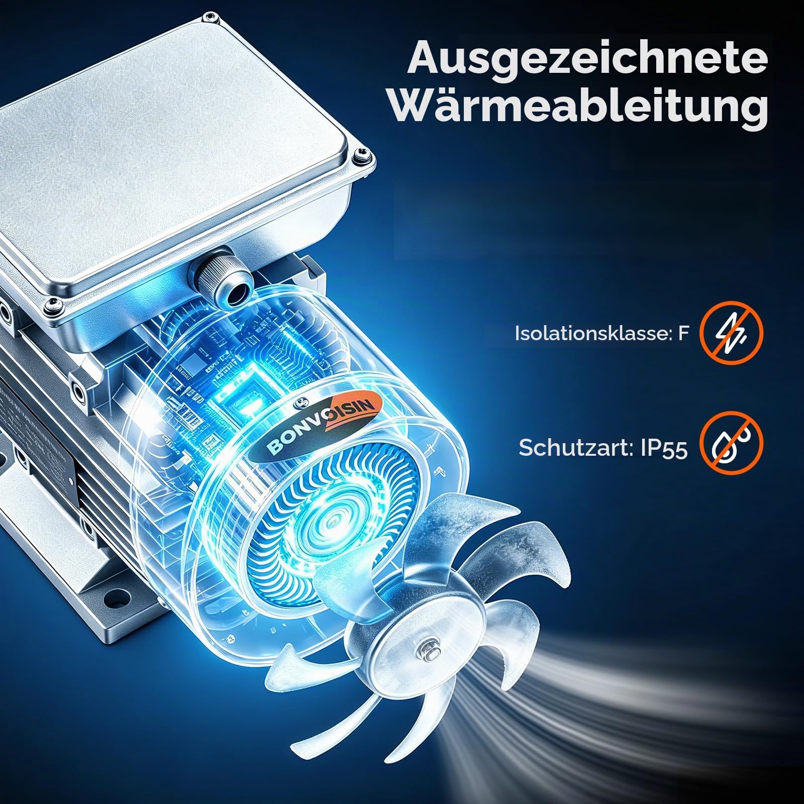 Bonvoisin Einphasen-Elektromotor 220V 2,2KW Kupferdrahtspule 2800 U/min