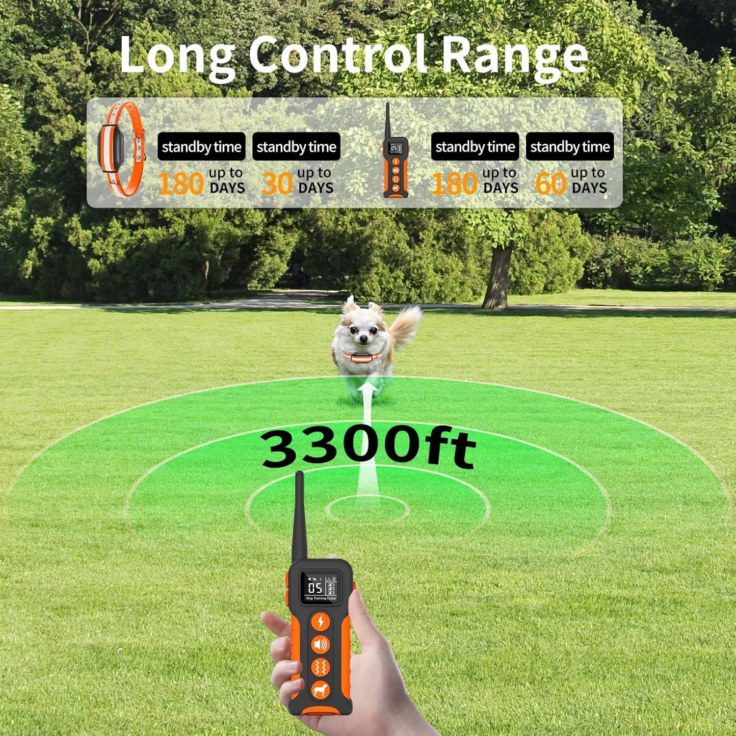 Dog Shock Collar - 3280FT Dog Training Collar with Remote All Breeds,IPX8 Waterproof E-Collar Training Modes with Beep,Vibration,ShockMode,Rechargeable Shock Collar.