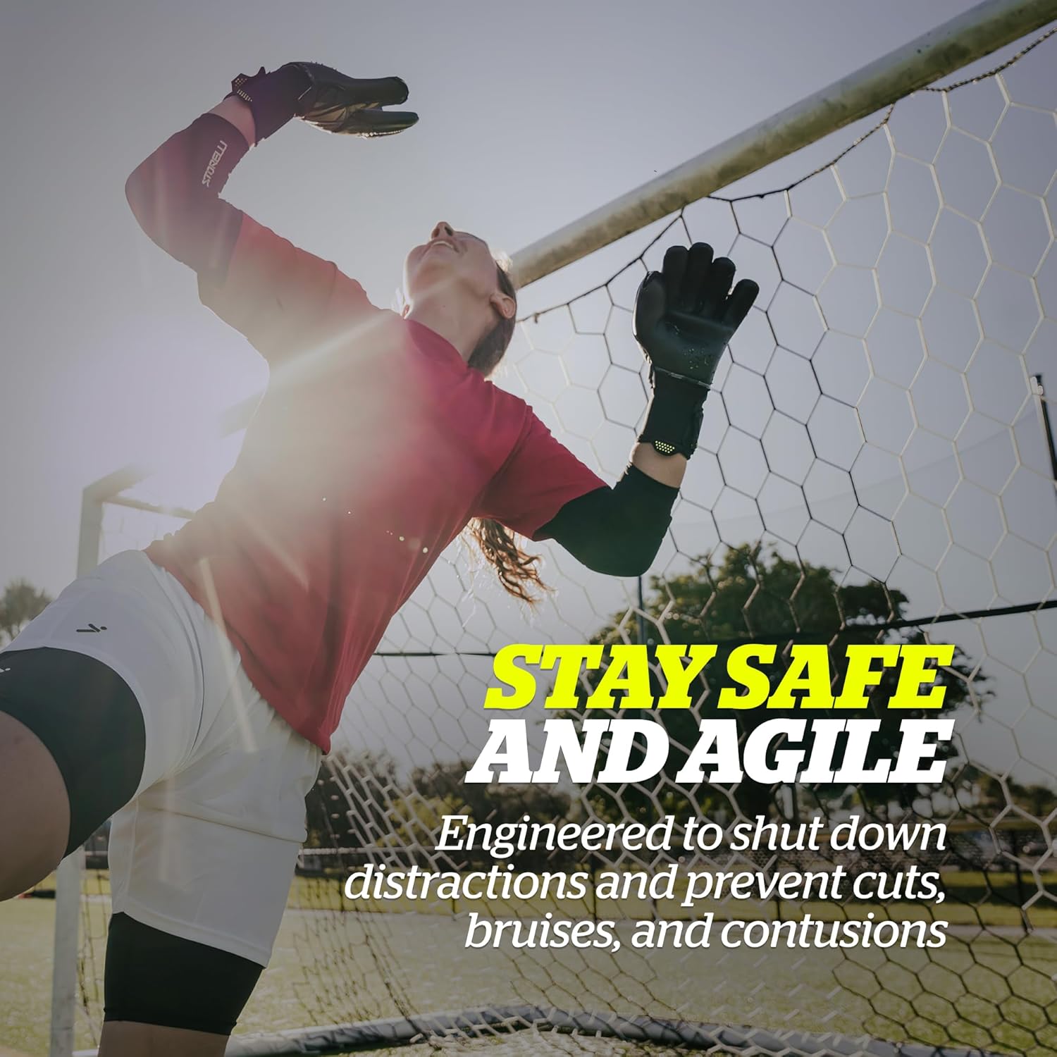 Storelli Women's BodyShield GK Sliders, Performance Soccer Shorts, UV Resistant, Impact Protection, Sweat-Wicking