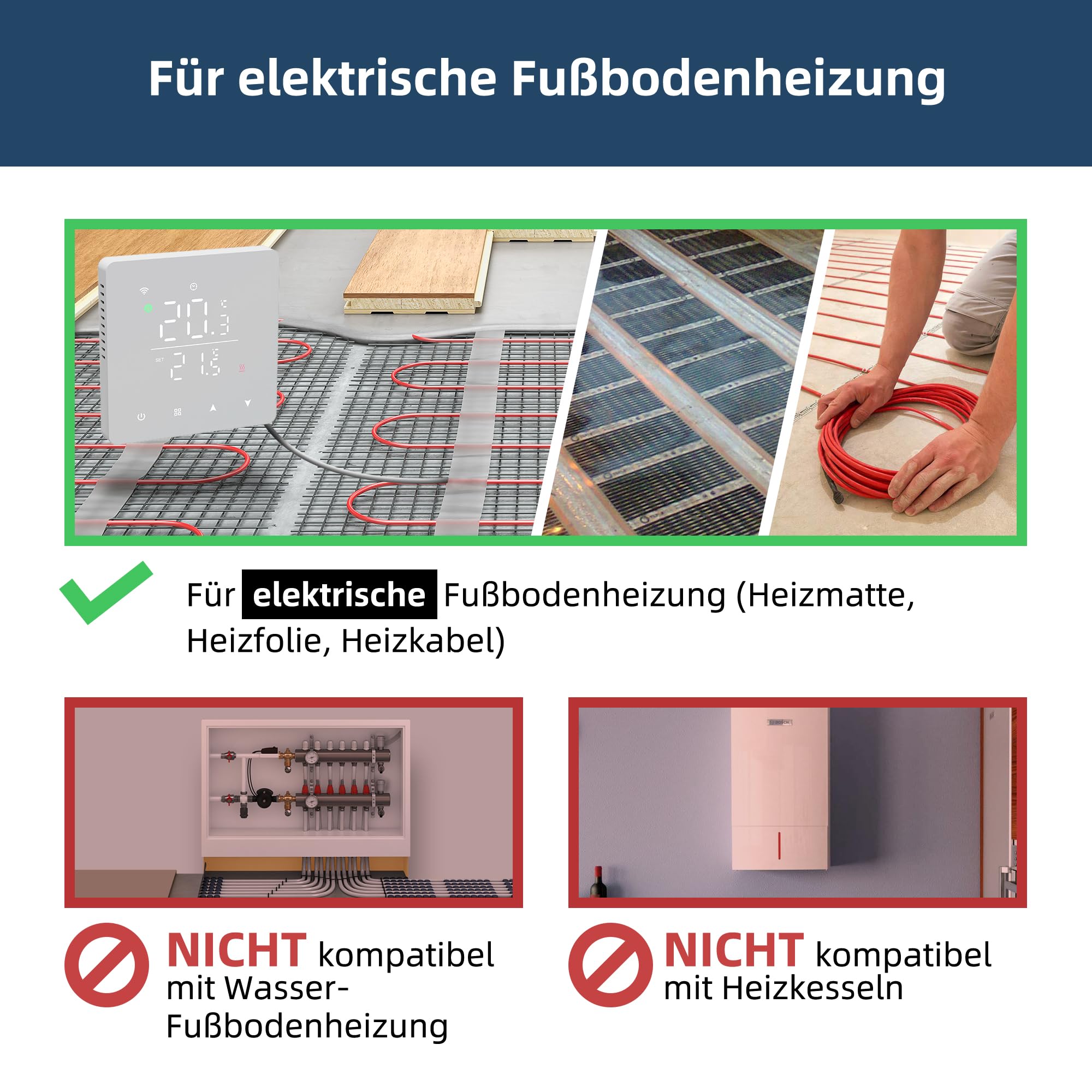 Beok Fussbodenheizung Thermostat Digital Für Elektrische Fußbodenheizung