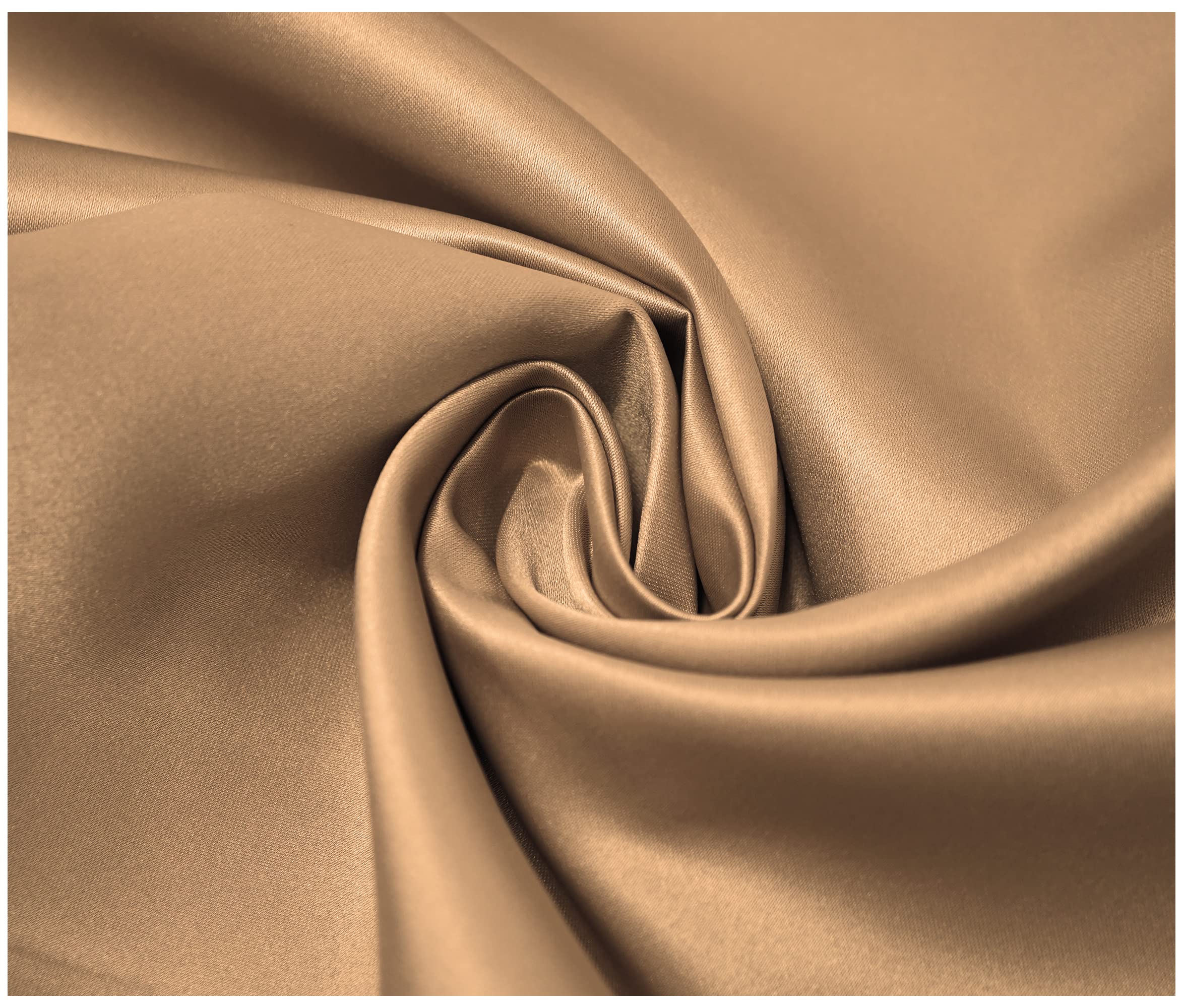 Matte Duchess Bridal Satin Polyester Fabric for Dressmaking Wedding Crafts Quilting Sewing 150cm Wide (1 Metre (100 x 150cm), Antique Gold) — image 1