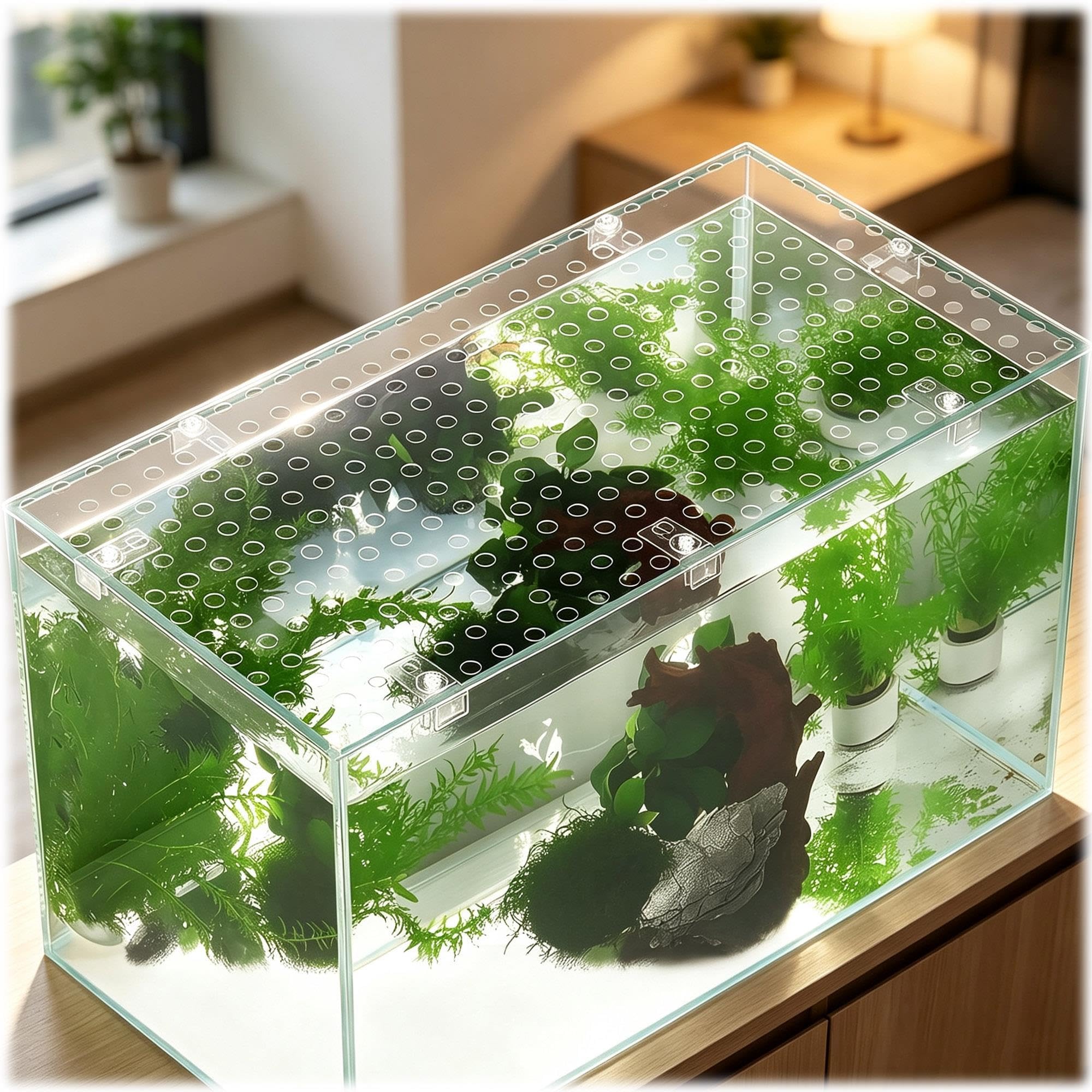 1mm Polycarbonat Aquariumabdeckung Set, Transparent mit Befestigungsclips