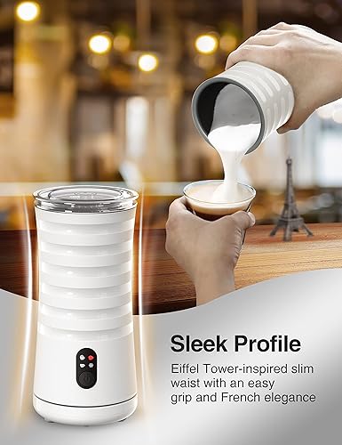 Miniatura 5 de RATRSO - Espumador de leche, vaporizador de leche eléctrico, máquina de espuma suave con dos batidores para espumar y calentar leche, multifunción 4