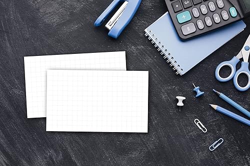 Miniatura 5 de Home Advantage Tarjetas de índice de cuadrilla de doble cara, gráfico de línea gris rayado (3-x-5)