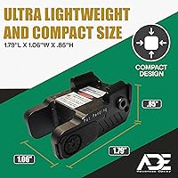 Vista 7 de Ade Advanced Optics HG54R - Luz láser recargable para pistola, mira LED roja con combo estroboscópico para pistola, compatible con Springfield