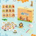 Air Kit en argile sèche - Thème animal, Modélisation de l'argile pour les enfants, DIY Modèle d'argile magique avec outils de sculpture et tutoriels, 12 Boîtes Clay Molding, Ultra Léger, doux & Cadeau non-sticky, Arts et artisanat pour les enfants.