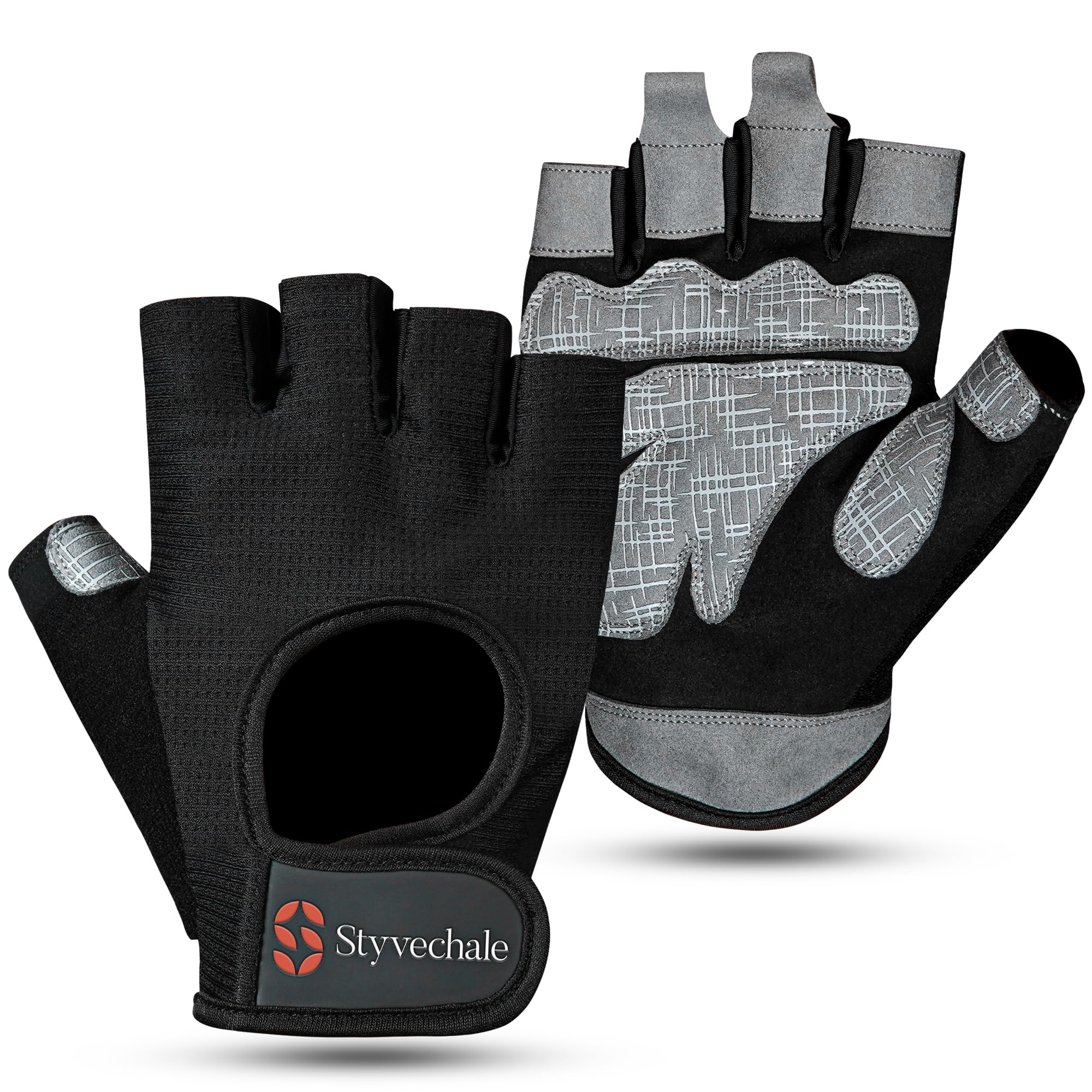 Men’s Women Gym Gloves for Weightlifting, Training & CrossFit – Grip, Protection & Support Breathable Non Slip Padded (Black, S)