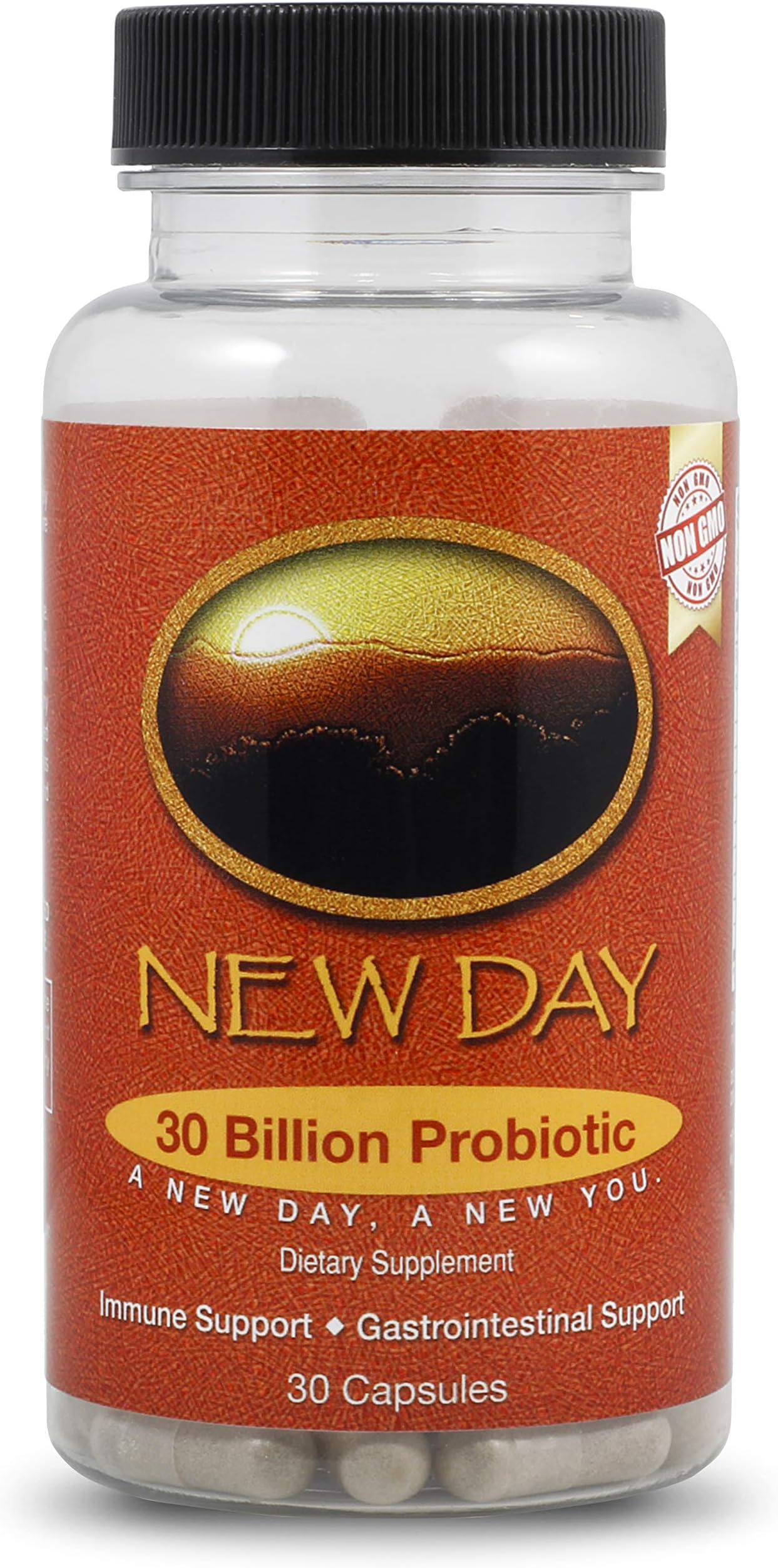 Probiotics for Men & Women, 30 Billion Organisms | Digestive Health and Immune Support with Clinically Researched Strain DE111 | 1 Month Supply, Made in the USA by New Day Health