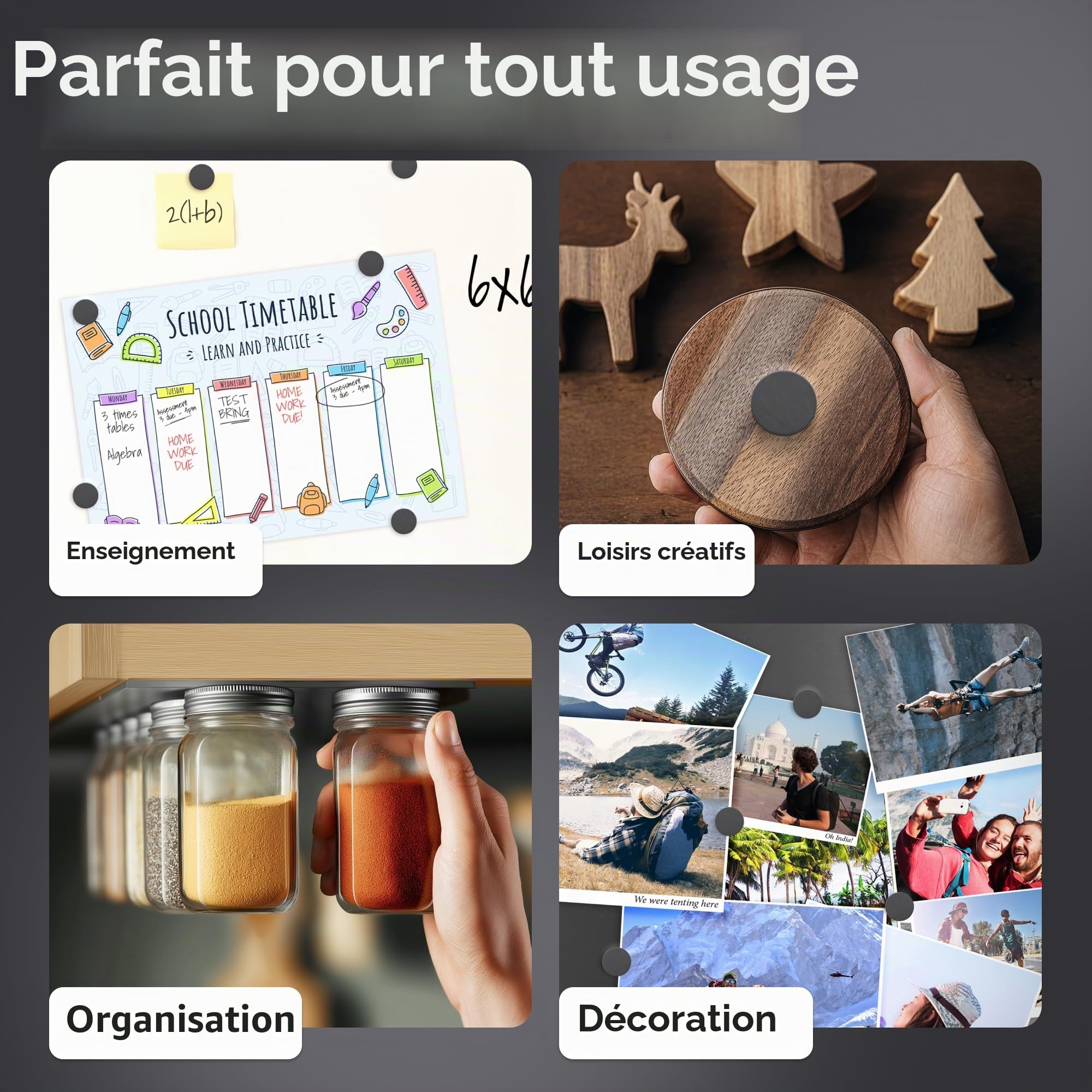 Craft Magnets - Aimants en Céramique Rond de 1,8 cm - Aimants Circulaire Plat pour L'artisanat, la Science et le Bricolage - Petits Aimants Frigo, pour Réfrigérateur, le Tableau Blanc - 30 PC
