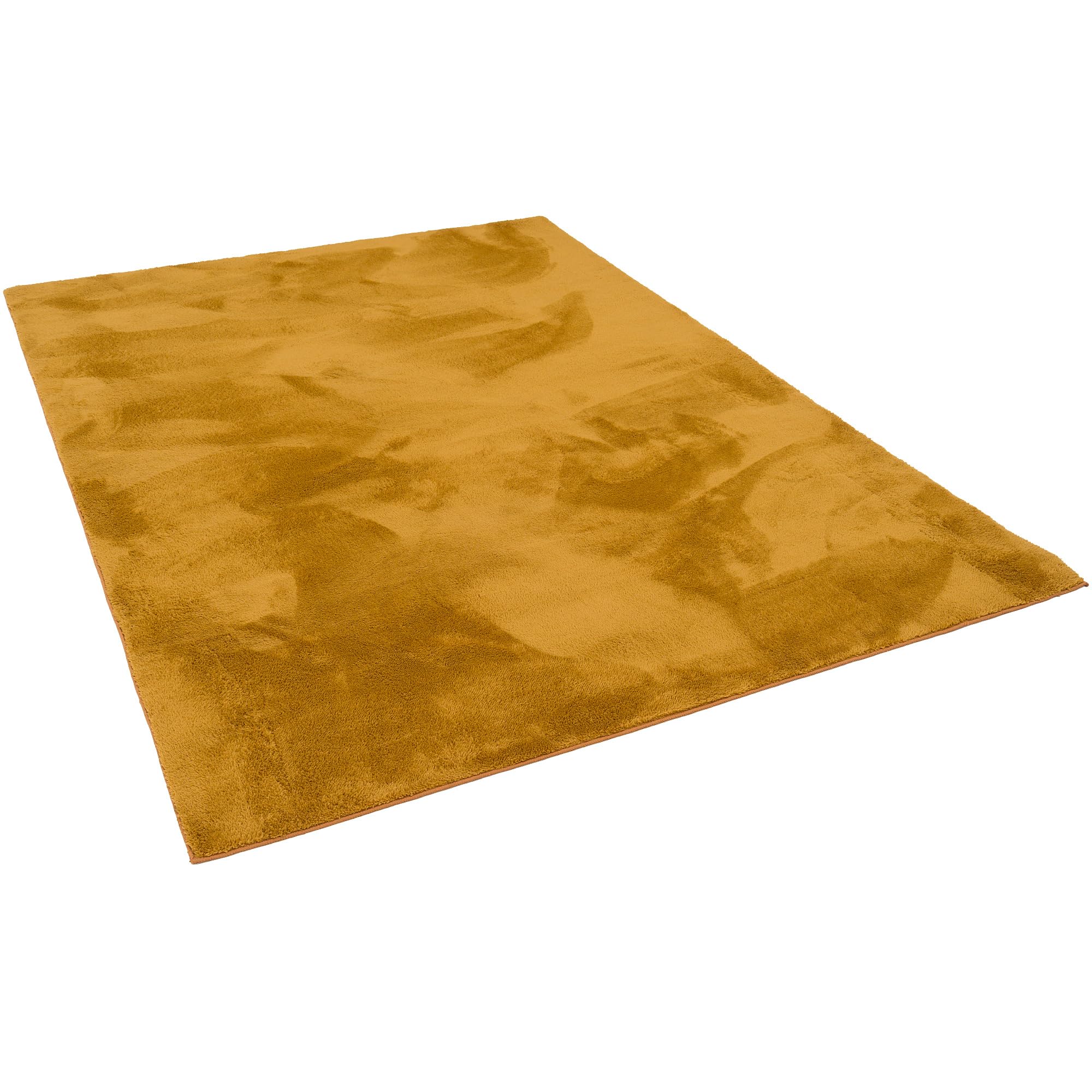 Luxus Fellteppich Pearl Curry – Weicher Kunstfell Hochflor Shaggy Teppich