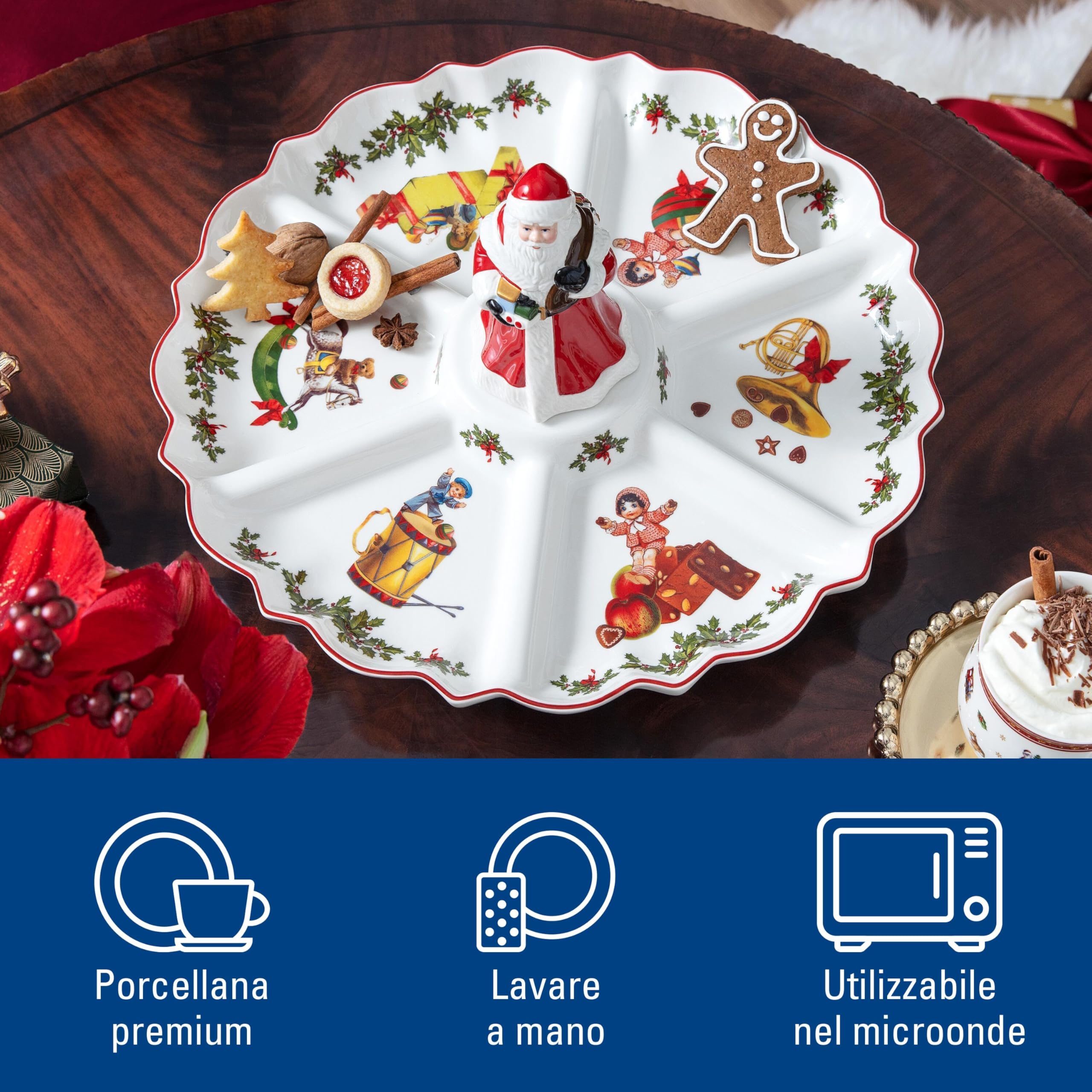Villeroy & Boch Toy's Fantasy - Ciotola In Porcellana Con Motivo Scoiattolo Natalizio (25x25x4 Cm)