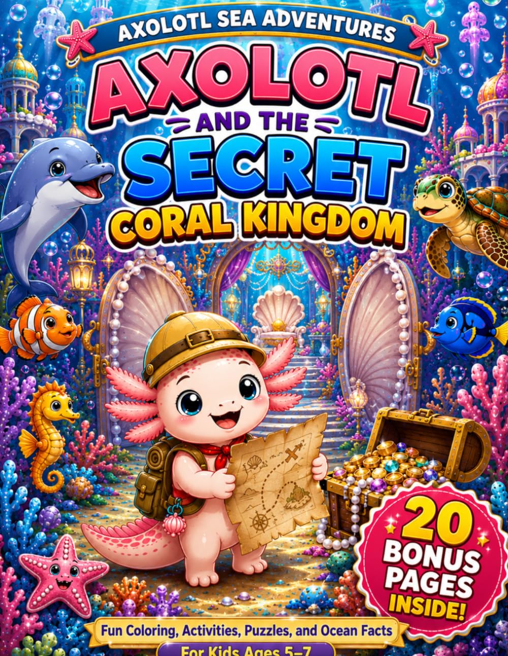 Axolotl and the Secret Coral Kingdom: A Magical Underwater Coloring Adventure for Kids Ages 5–8 (Axolotl Adventures)