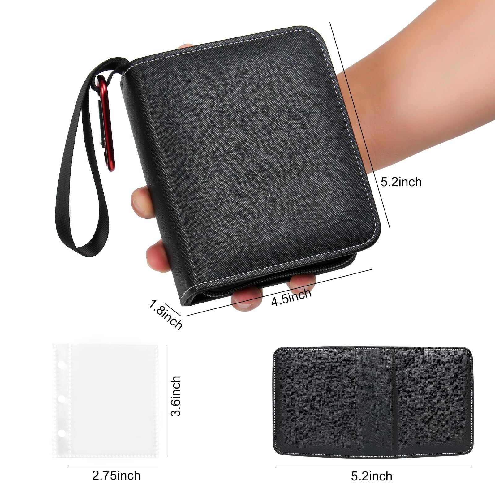 GEAoffice 1 Pocket Card Binder Mini Size, Super Lightweight Small  Collectible Trading Card Albums for 80 Cards, 1 Pocket Top Loading Binder  for TCG, MTG, Sports&Game Cards, Black : Buy Online at