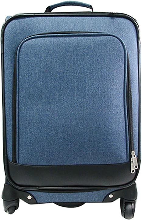 Amazon Co Jp 杢調 おしゃれ 軽量 4輪 カート ソフト キャリーバッグ 53 33 22cm 機内持ち込み サイズ ネイビー 680 0103 シューズ バッグ