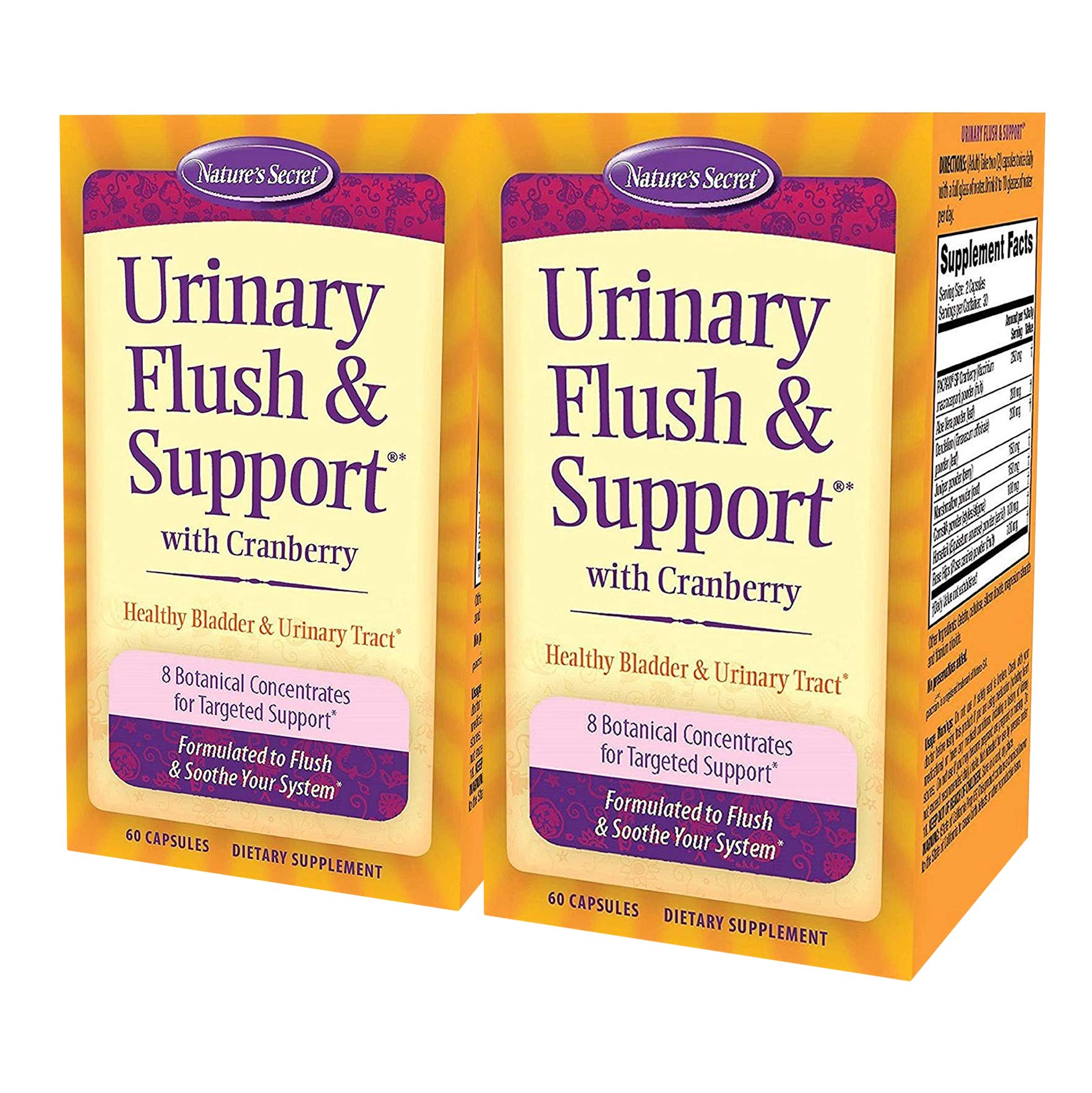 Nature's Secret Urinary Flush & Support with Cranberry - 60 Capsules - 2 Pack